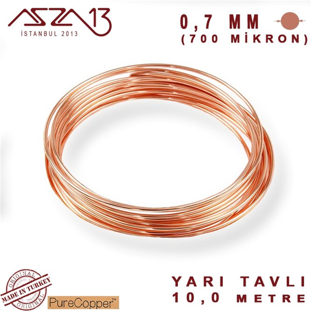 Bakır TelMETALazza130.7 mm (700 Mikron) Bakır Tel / Paket İçeriği 10 m