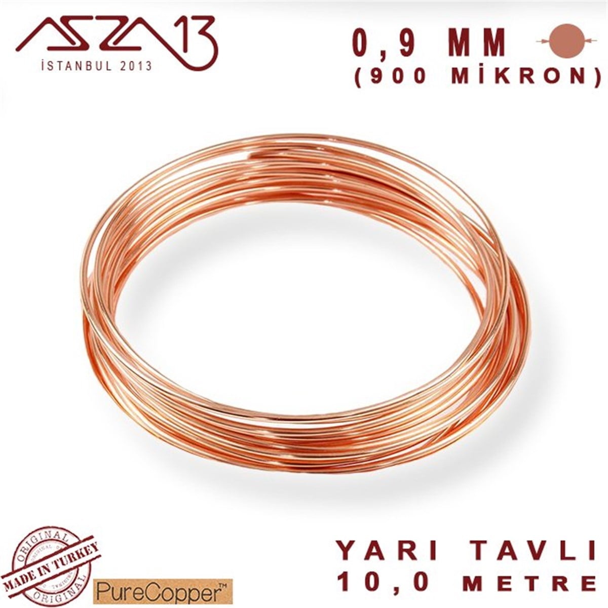 Bakır TelMETALazza130.9 mm (900 Mikron) Bakır Tel / Paket İçeriği 10 m