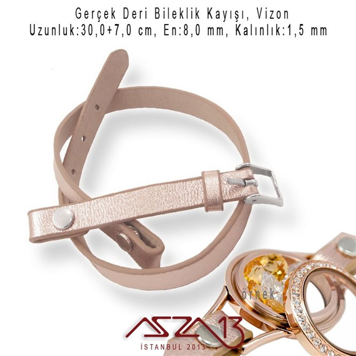 Bileklik MalzemeleriTAKI MALZEMEMarkasızGerçek Deri, Vizon, 30 cm Bileklik Kayışı (Locket Malzeme İçin)