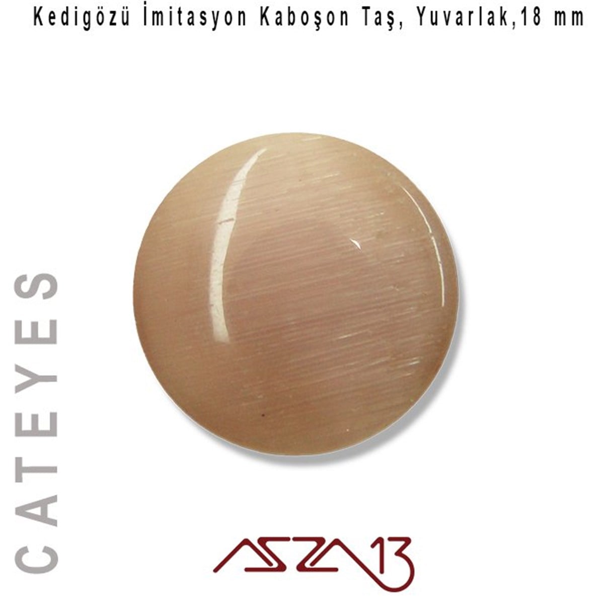 Cam Kaboşon TaşKaboşon ve CameoMarkasızEflatun Renk Kedigözü 18/4 mm Yuvarlak İmitasyon Cam Kaboşon / Paket İçeriği 1 Adet