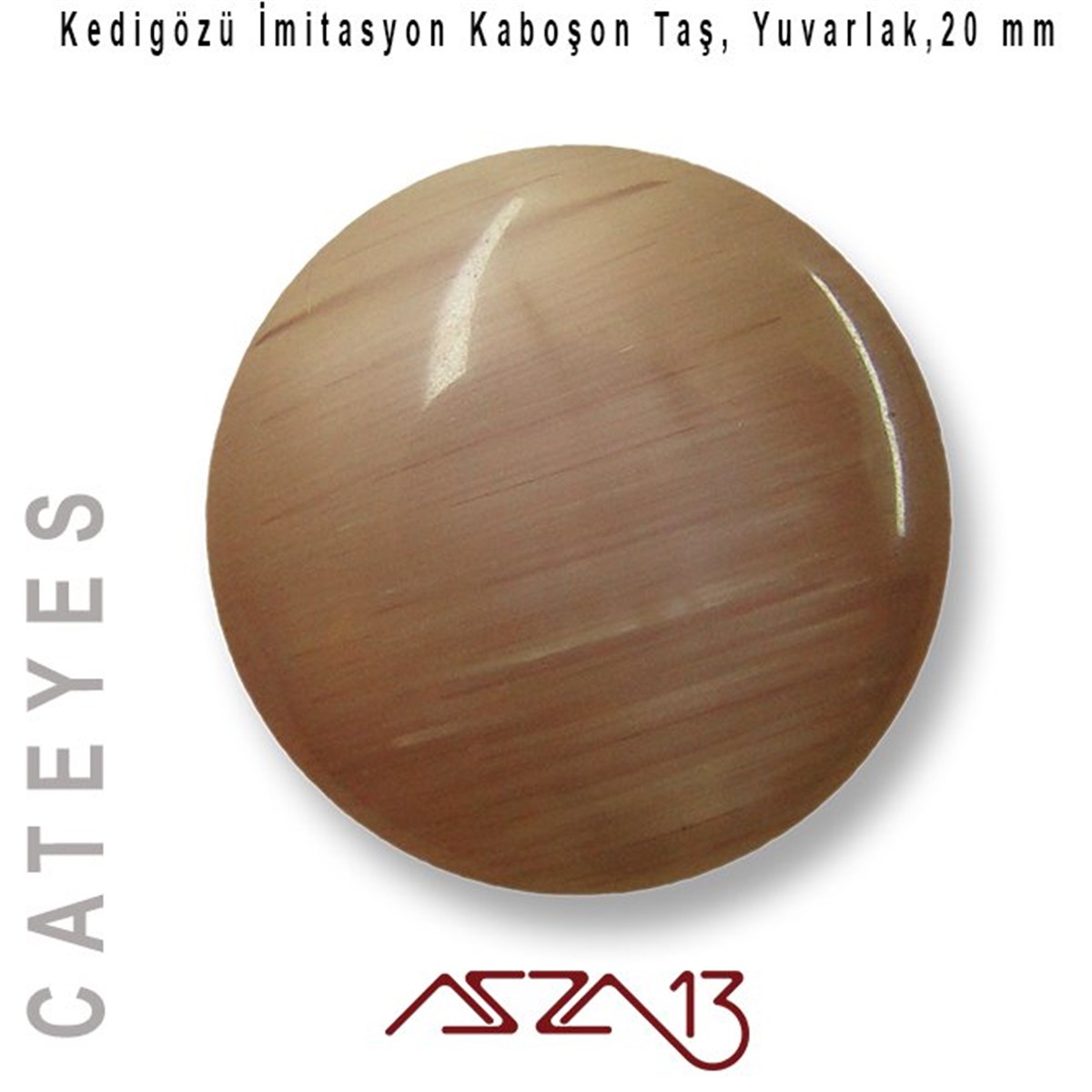 Cam Kaboşon TaşKaboşon ve CameoMarkasızEflatun Renk Kedigözü 20/4,5 mm Yuvarlak İmitasyon Cam Kaboşon / Paket İçeriği 1 Adet