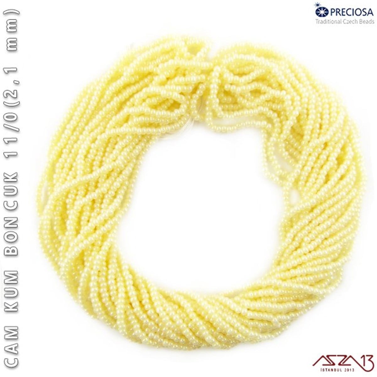 Cam Kum Boncuk, 11/0BONCUK ve TAŞPreciosaİncili Krem Cam Kum Boncuk 11/0 (2,1 mm) 40 gr