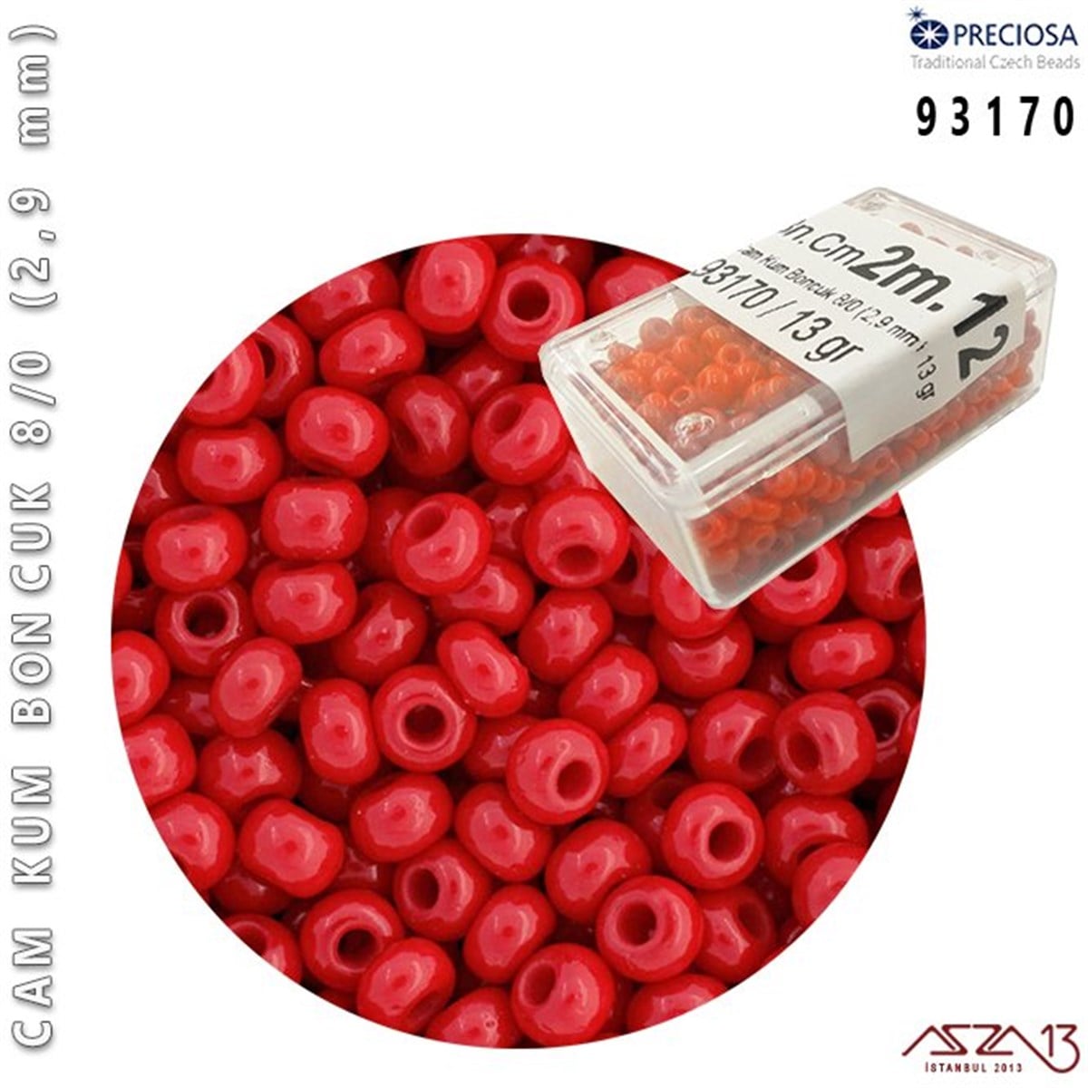 Cam Kum Boncuk 8/0 NumaraBONCUK ve TAŞPreciosa93170 Cam Kum Boncuk 8/0 (2,9 mm) 13 gr