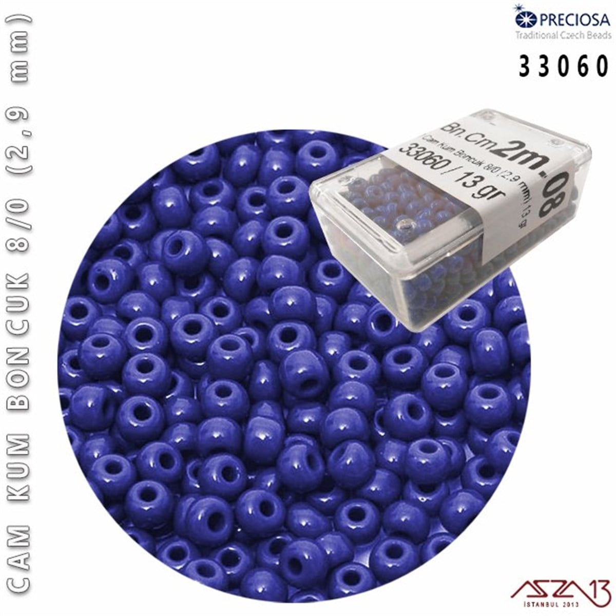 Cam Kum Boncuk 8/0 NumaraBONCUK ve TAŞPreciosa33060 Cam Kum Boncuk 8/0 (2,9 mm) 13 gr