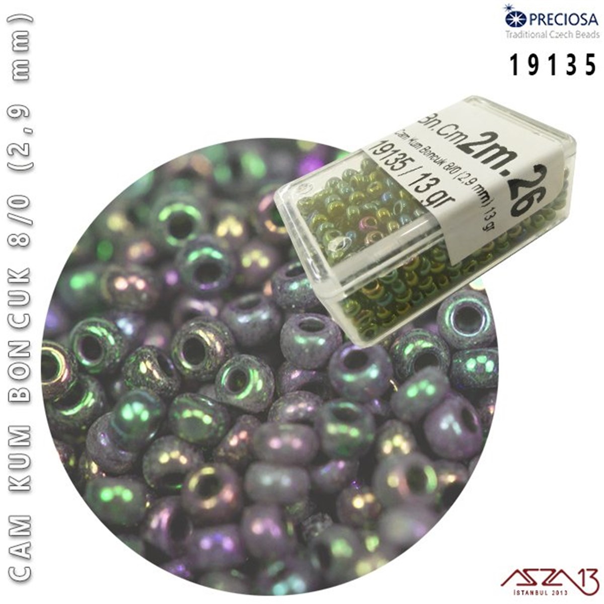 Cam Kum Boncuk 8/0 NumaraBONCUK ve TAŞPreciosa19135 Cam Kum Boncuk 8/0 (2,9 mm) 13 gr