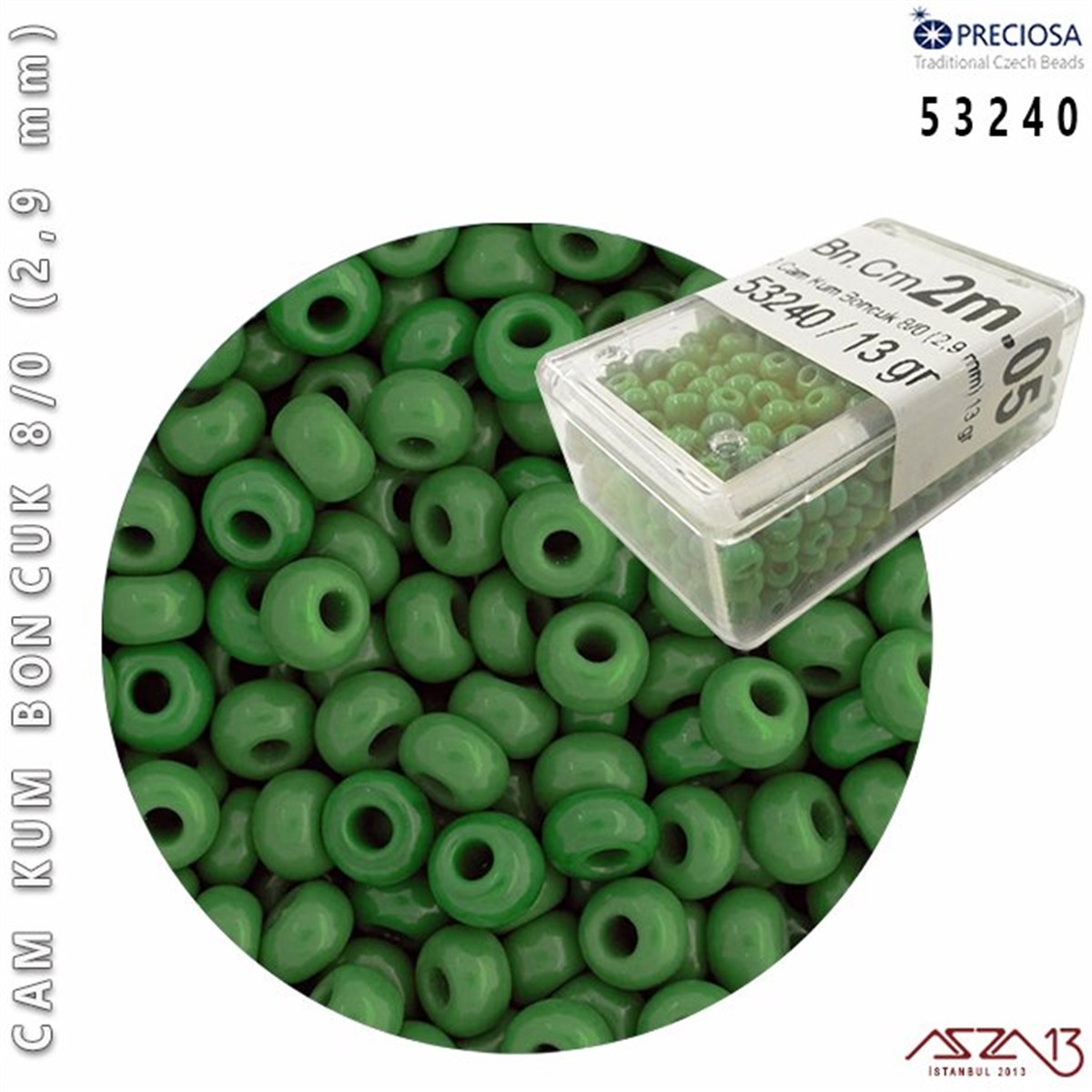 Cam Kum Boncuk 8/0 NumaraBONCUK ve TAŞPreciosa53240 Cam Kum Boncuk 8/0 (2,9 mm) 13 gr