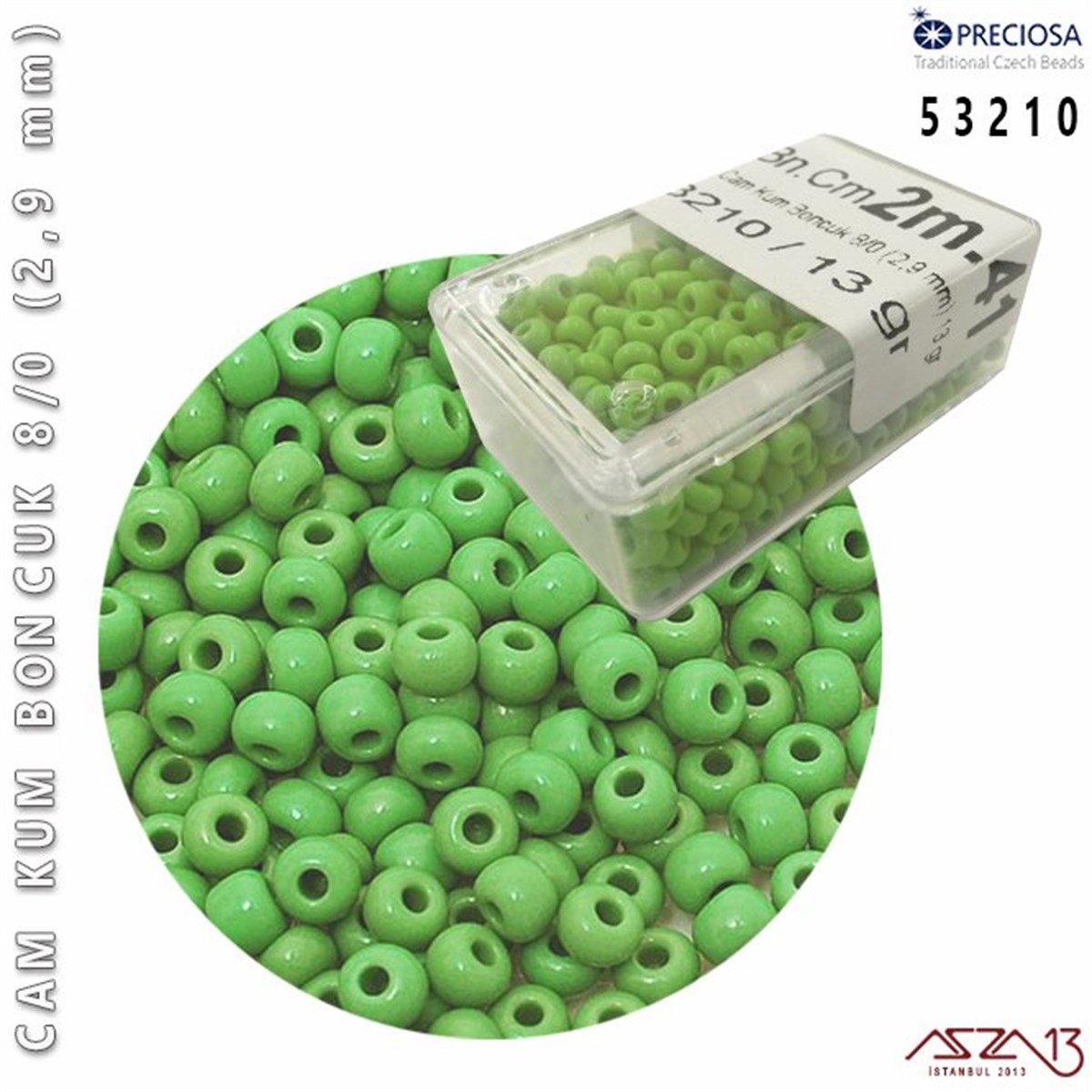 Cam Kum Boncuk 8/0 NumaraBONCUK ve TAŞPreciosa53210 Cam Kum Boncuk 8/0 (2,9 mm) 13 gr