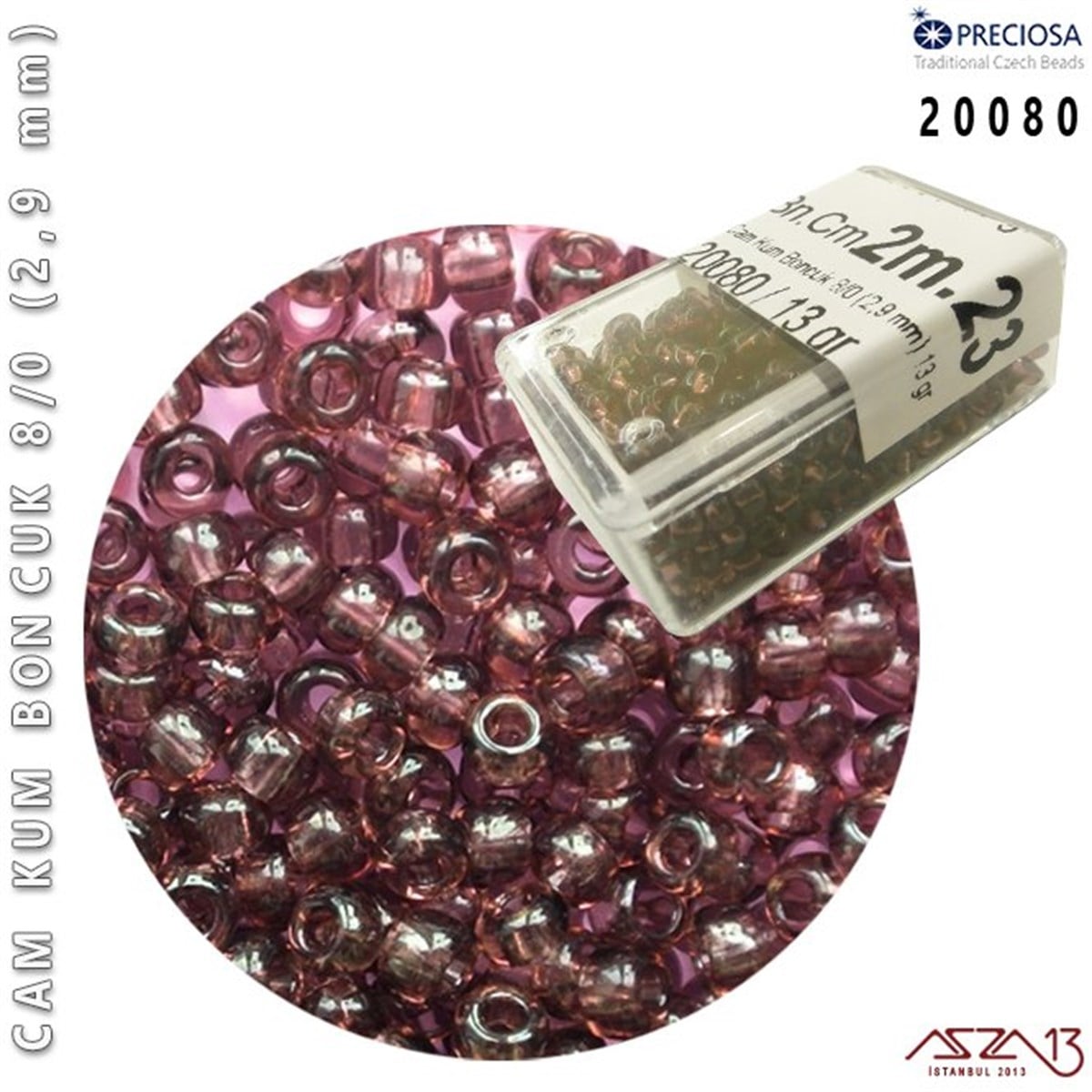 Cam Kum Boncuk 8/0 NumaraBONCUK ve TAŞPreciosa20080 Cam Kum Boncuk 8/0 (2,9 mm) 13 gr
