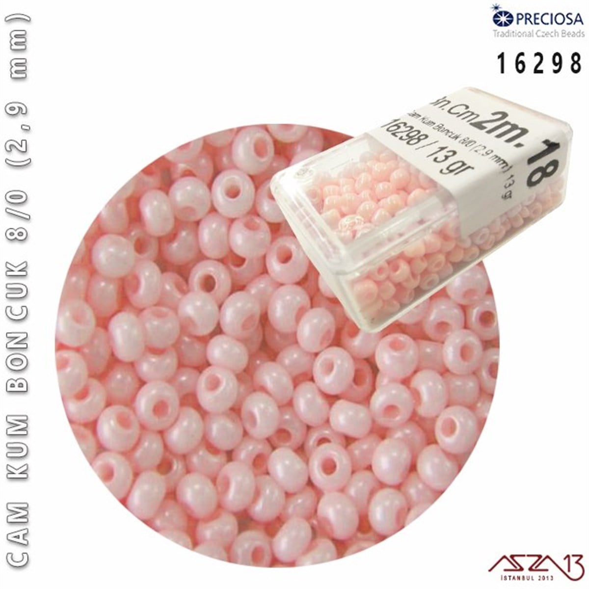 Cam Kum Boncuk 8/0 NumaraBONCUK ve TAŞPreciosa16298 Cam Kum Boncuk 8/0 (2,9 mm) 13 gr