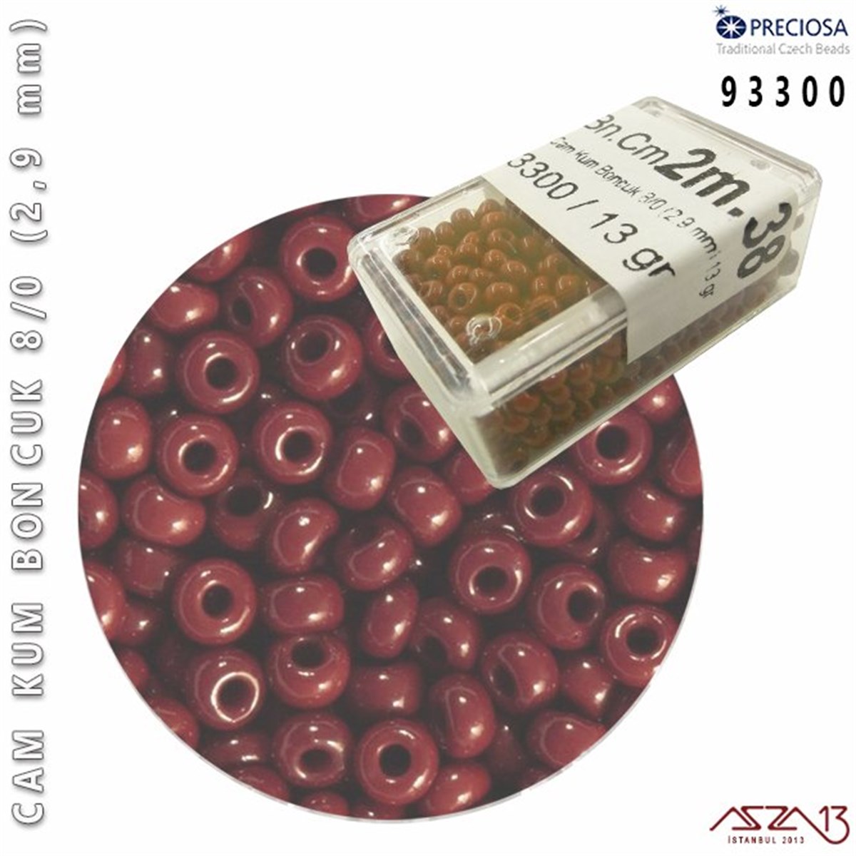 Cam Kum Boncuk 8/0 NumaraBONCUK ve TAŞPreciosa93300 Cam Kum Boncuk 8/0 (2,9 mm) 13 gr