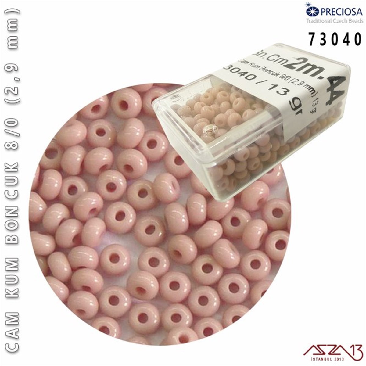 Cam Kum Boncuk 8/0 NumaraBONCUK ve TAŞPreciosa73040 Cam Kum Boncuk 8/0 (2,9 mm) 13 gr