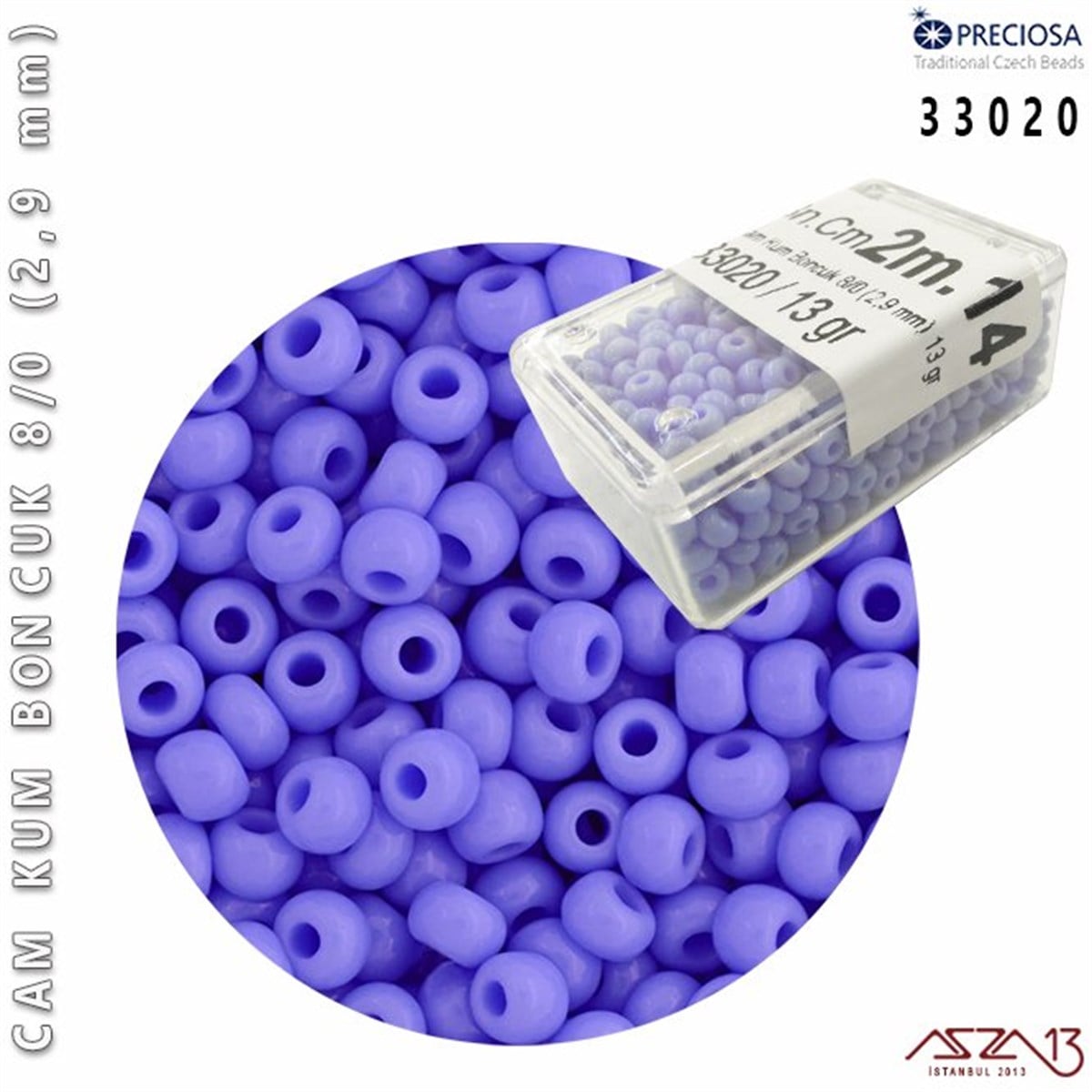Cam Kum Boncuk 8/0 NumaraBONCUK ve TAŞPreciosa33020 Cam Kum Boncuk 8/0 (2,9 mm) 13 gr