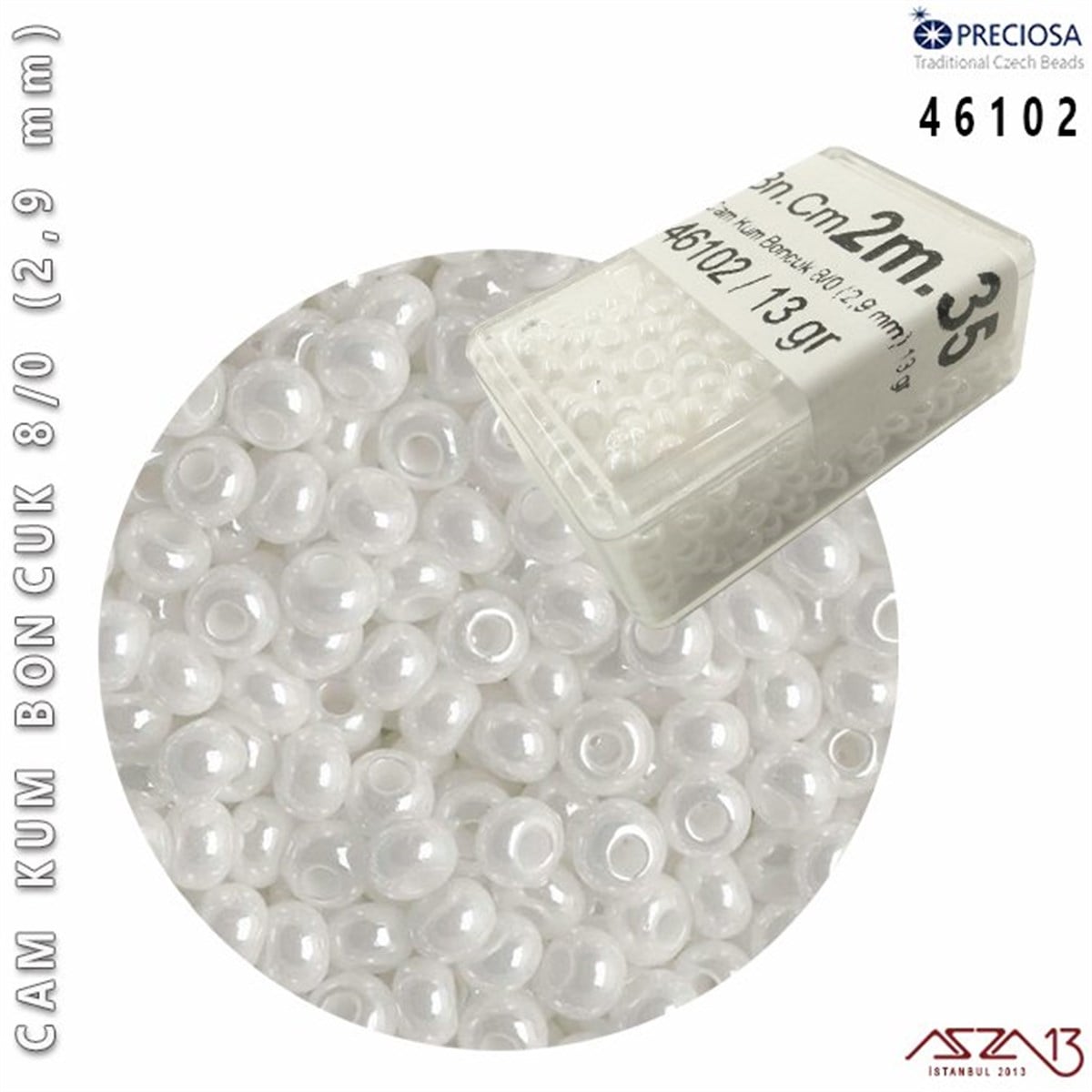 Cam Kum Boncuk 8/0 NumaraBONCUK ve TAŞPreciosa46102 Cam Kum Boncuk 8/0 (2,9 mm) 13 gr