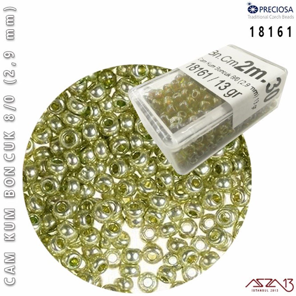Cam Kum Boncuk 8/0 NumaraBONCUK ve TAŞPreciosa18161 Cam Kum Boncuk 8/0 (2,9 mm) 13 gr