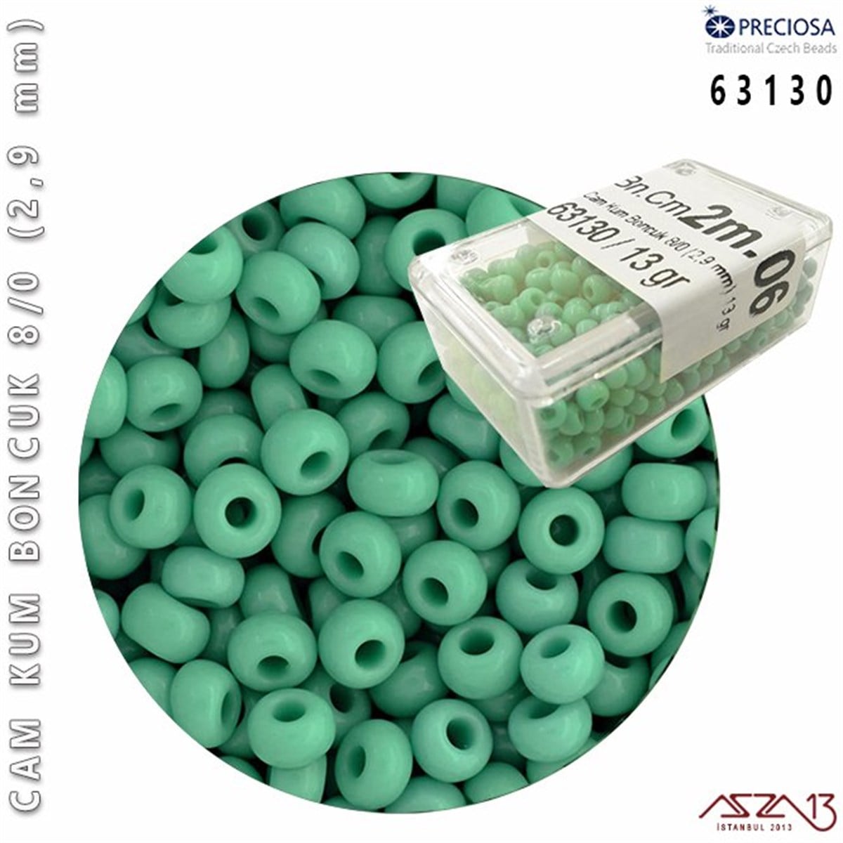 Cam Kum Boncuk 8/0 NumaraBONCUK ve TAŞPreciosa63130 Cam Kum Boncuk 8/0 (2,9 mm) 13 gr