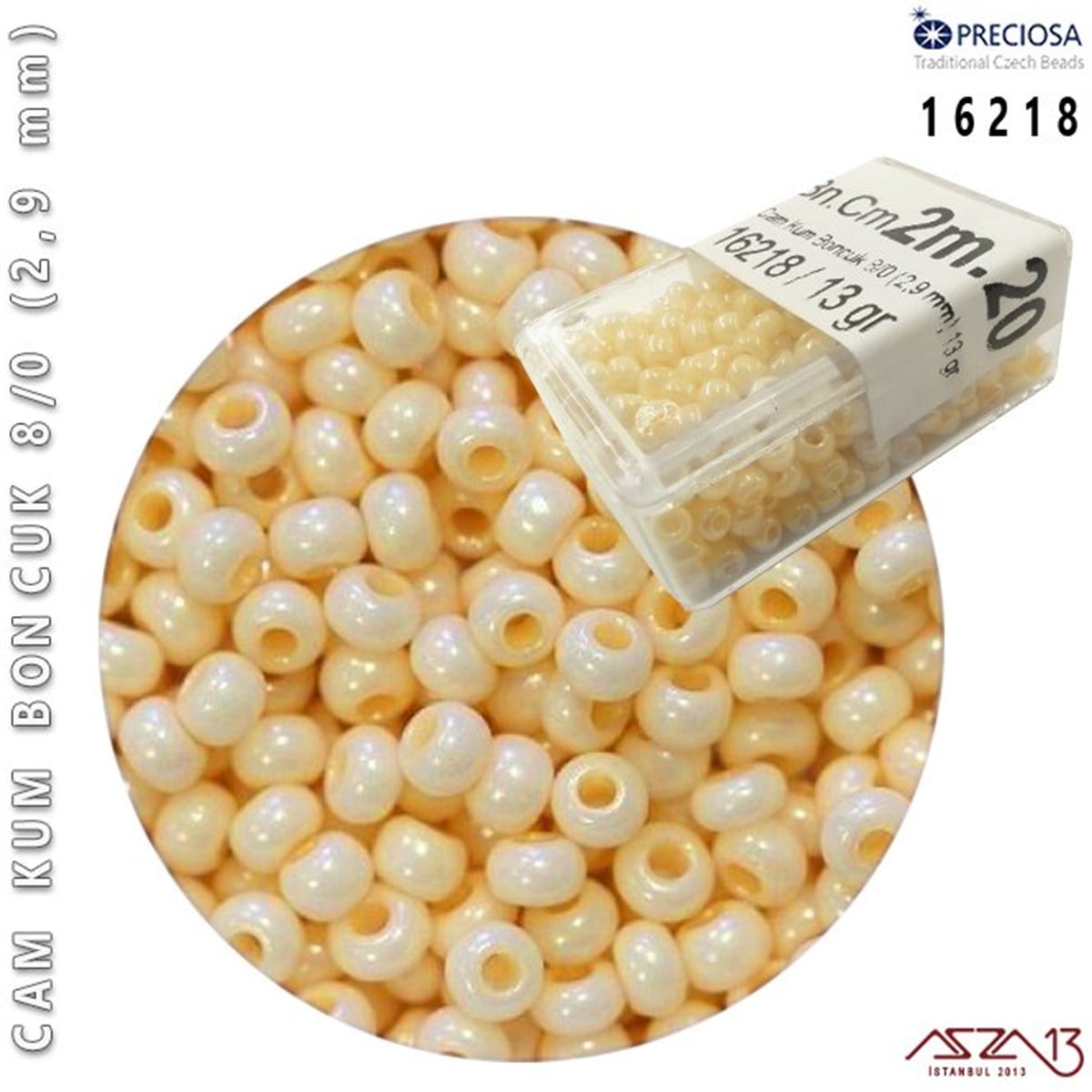 Cam Kum Boncuk 8/0 NumaraBONCUK ve TAŞPreciosa16218 Cam Kum Boncuk 8/0 (2,9 mm) 13 gr