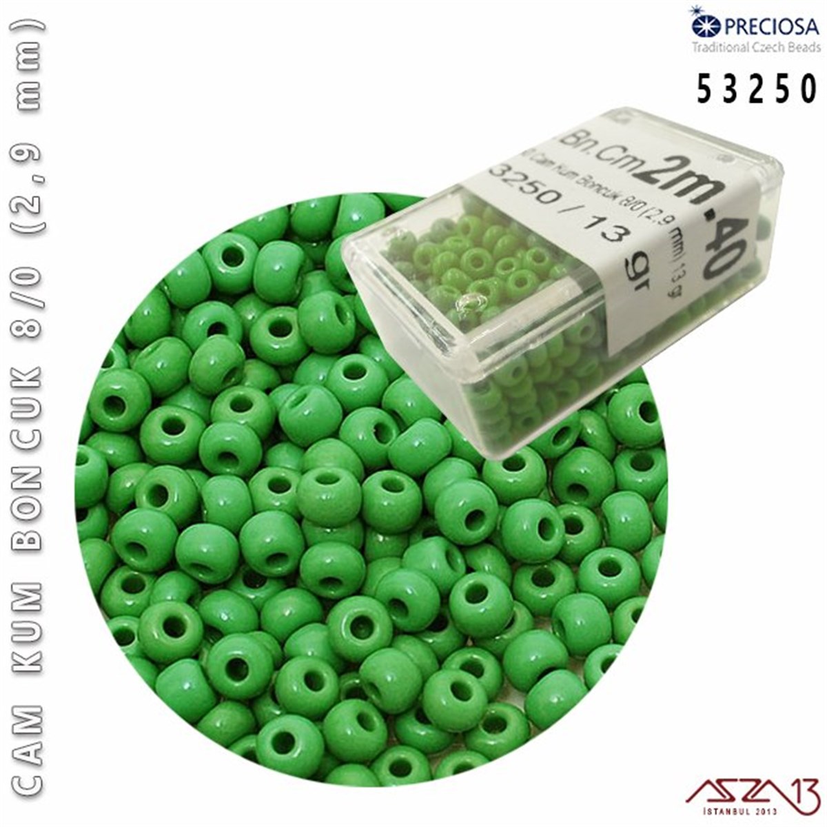 Cam Kum Boncuk 8/0 NumaraBONCUK ve TAŞPreciosa53250 Cam Kum Boncuk 8/0 (2,9 mm) 13 gr