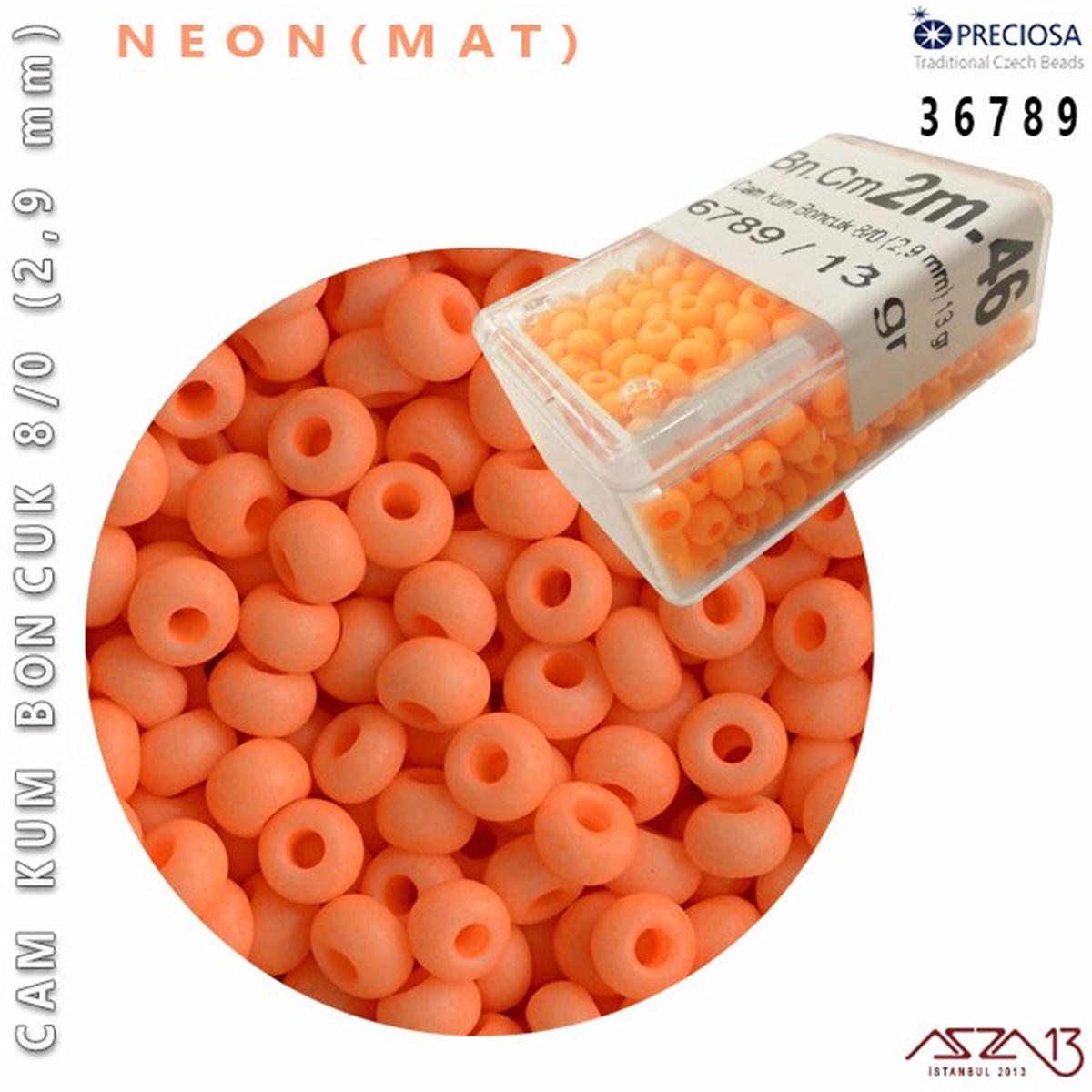 Cam Kum Boncuk 8/0 NumaraBONCUK ve TAŞPreciosa36789 Cam Kum Boncuk 8/0 (2,9 mm) 13 gr