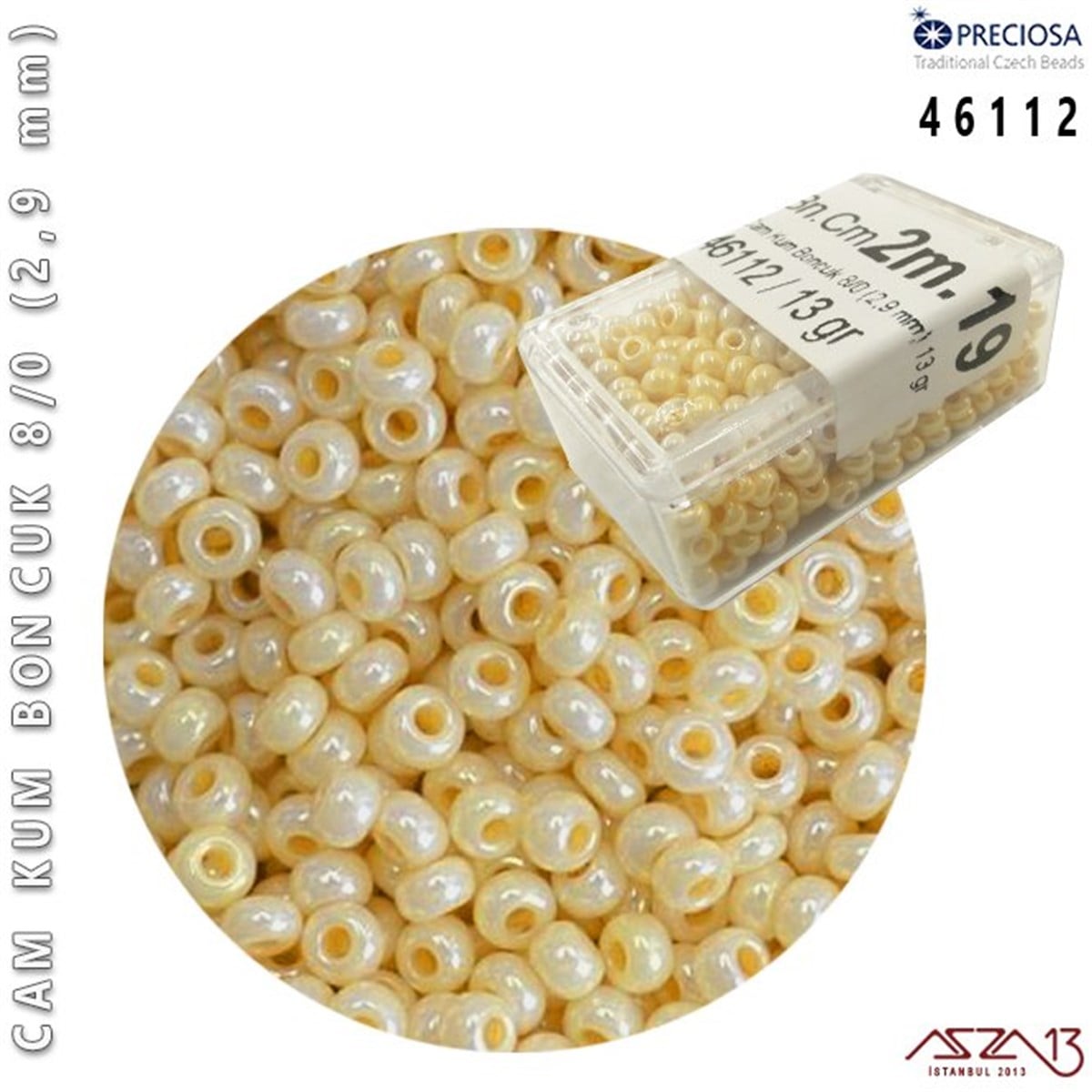 Cam Kum Boncuk 8/0 NumaraBONCUK ve TAŞPreciosa46112 Cam Kum Boncuk 8/0 (2,9 mm) 13 gr