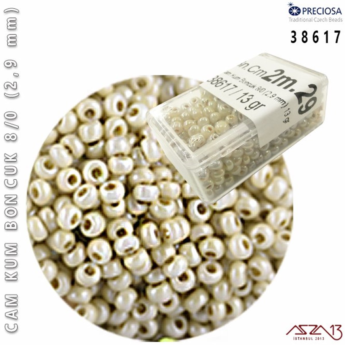 Cam Kum Boncuk 8/0 NumaraBONCUK ve TAŞPreciosa38617 Cam Kum Boncuk 8/0 (2,9 mm) 13 gr