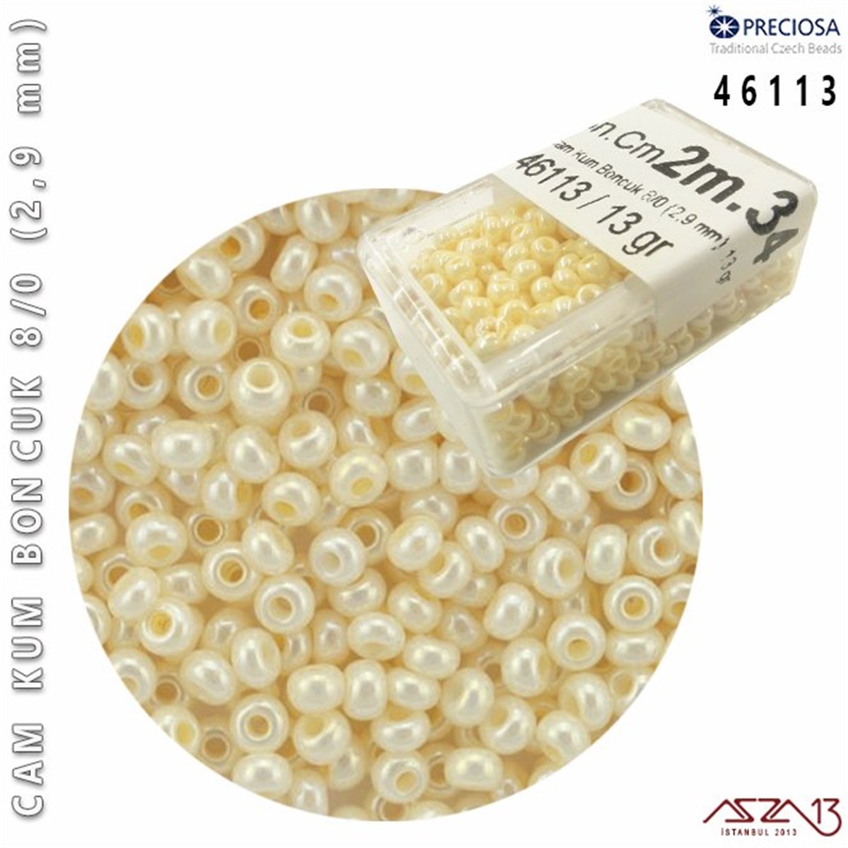 Cam Kum Boncuk 8/0 NumaraBONCUK ve TAŞPreciosa46113 Cam Kum Boncuk 8/0 (2,9 mm) 13 gr