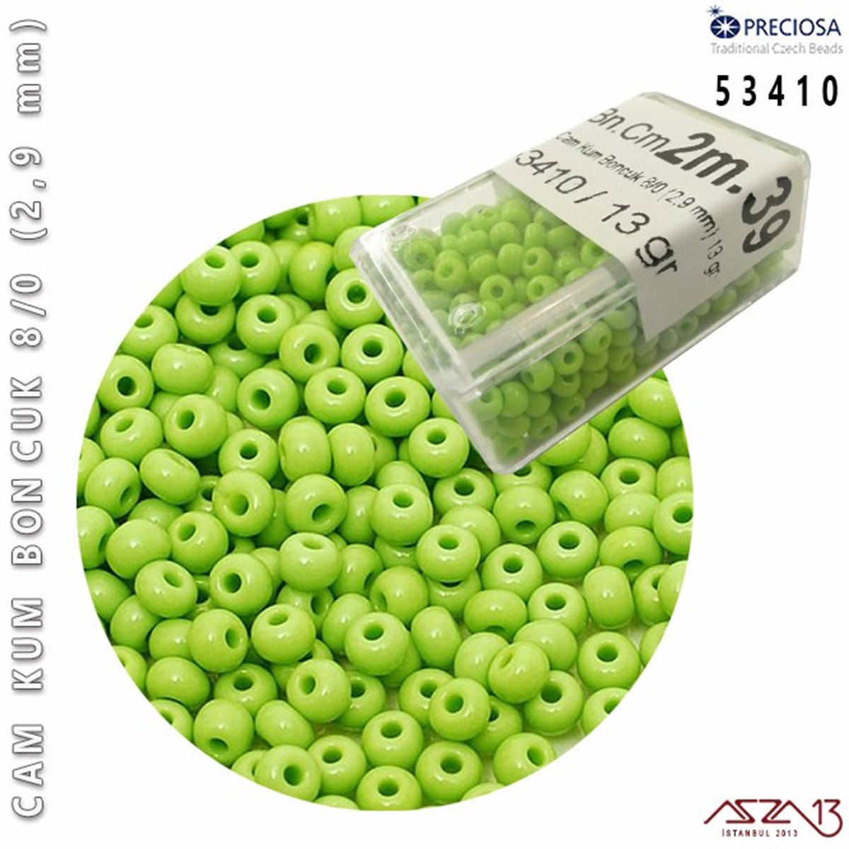 Cam Kum Boncuk 8/0 NumaraBONCUK ve TAŞPreciosa53410 Cam Kum Boncuk 8/0 (2,9 mm) 13 gr