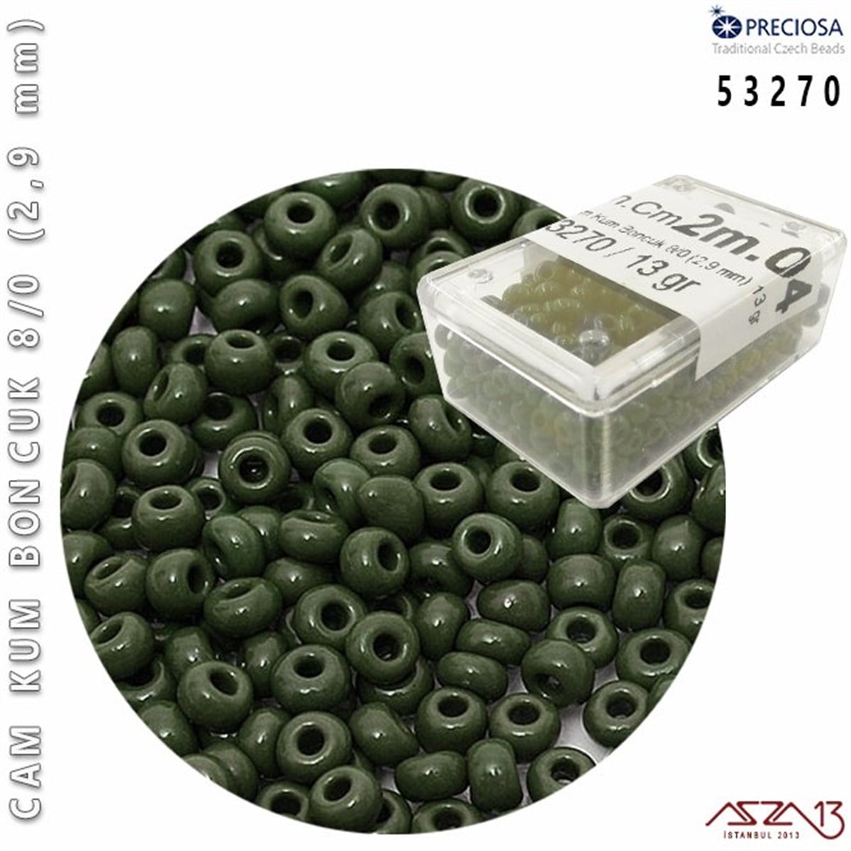 Cam Kum Boncuk 8/0 NumaraBONCUK ve TAŞPreciosa53270 Cam Kum Boncuk 8/0 (2,9 mm) 13 gr