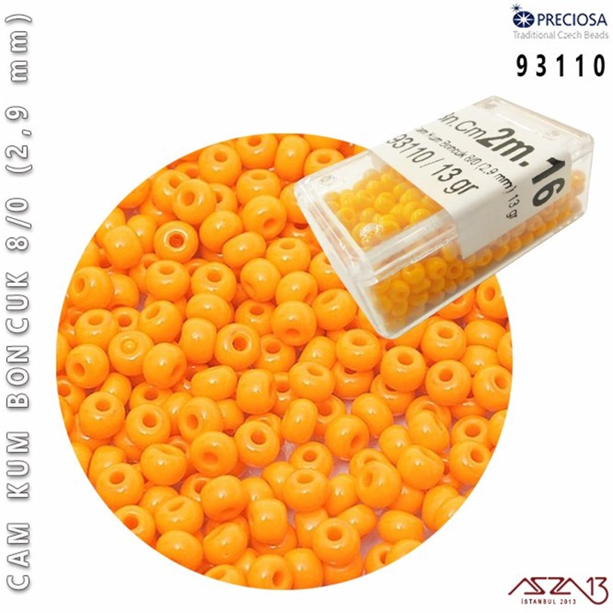 Cam Kum Boncuk 8/0 NumaraBONCUK ve TAŞPreciosa93110 Cam Kum Boncuk 8/0 (2,9 mm) 13 gr