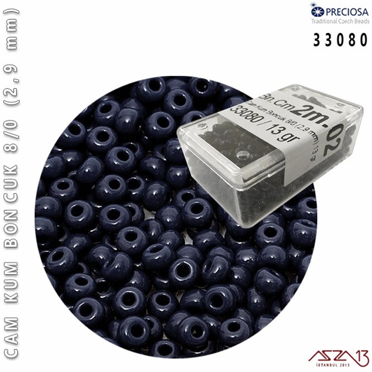 Cam Kum Boncuk 8/0 NumaraBONCUK ve TAŞPreciosa33080 Cam Kum Boncuk 8/0 (2,9 mm) 13 gr