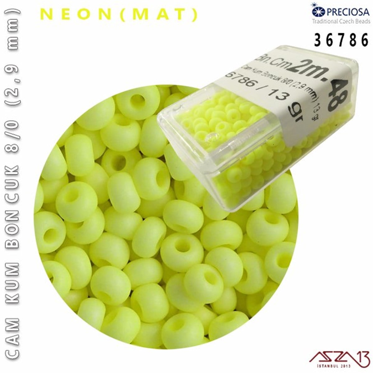Cam Kum Boncuk 8/0 NumaraBONCUK ve TAŞPreciosa36786 Cam Kum Boncuk 8/0 (2,9 mm) 13 gr