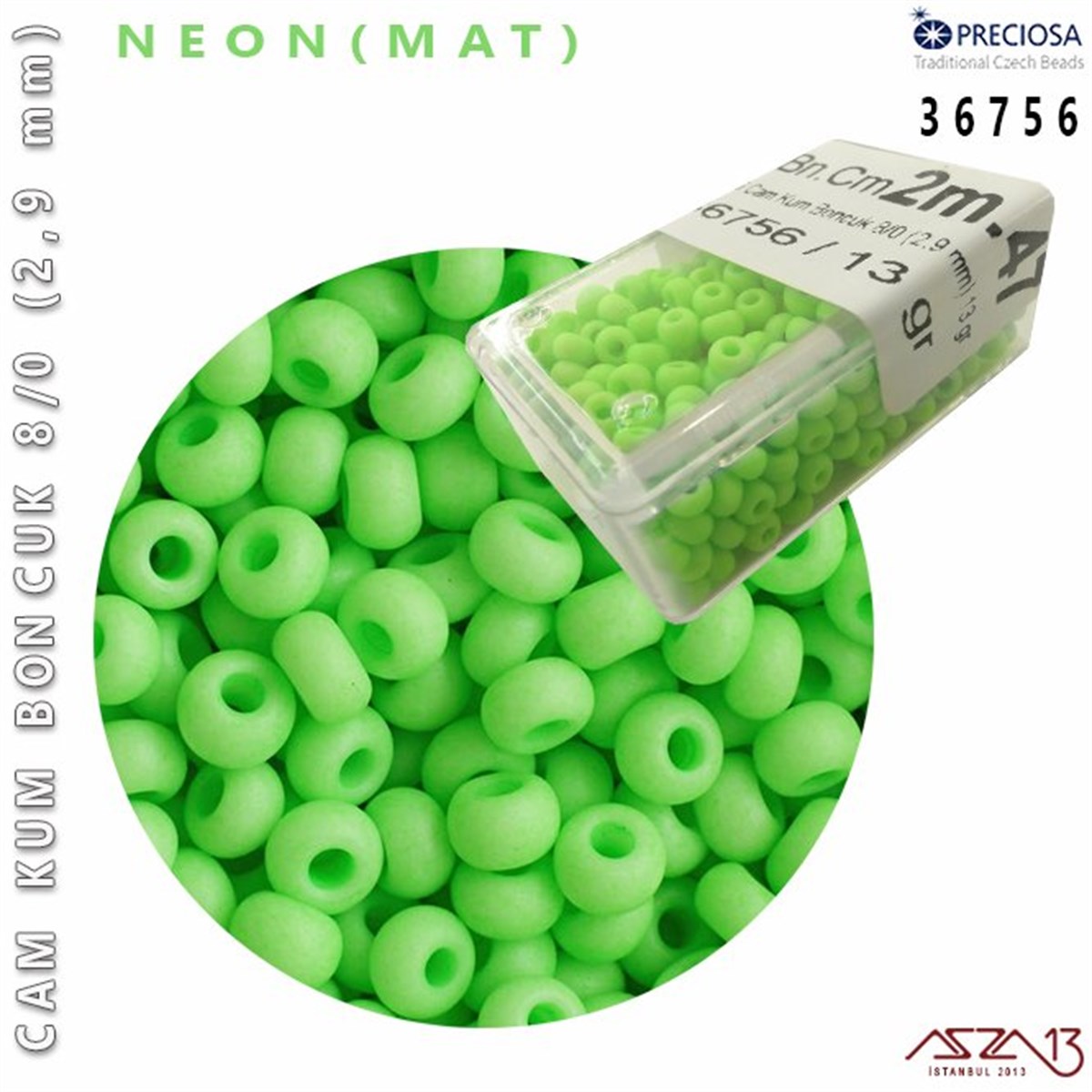 Cam Kum Boncuk 8/0 NumaraBONCUK ve TAŞPreciosa36756 Cam Kum Boncuk 8/0 (2,9 mm) 13 gr