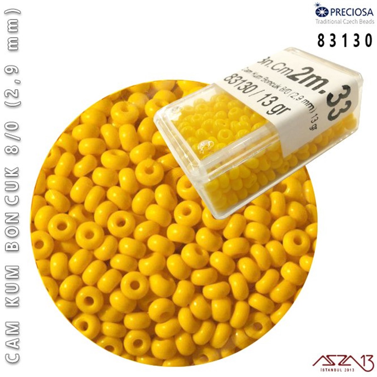 Cam Kum Boncuk 8/0 NumaraBONCUK ve TAŞPreciosa83130 Cam Kum Boncuk 8/0 (2,9 mm) 13 gr