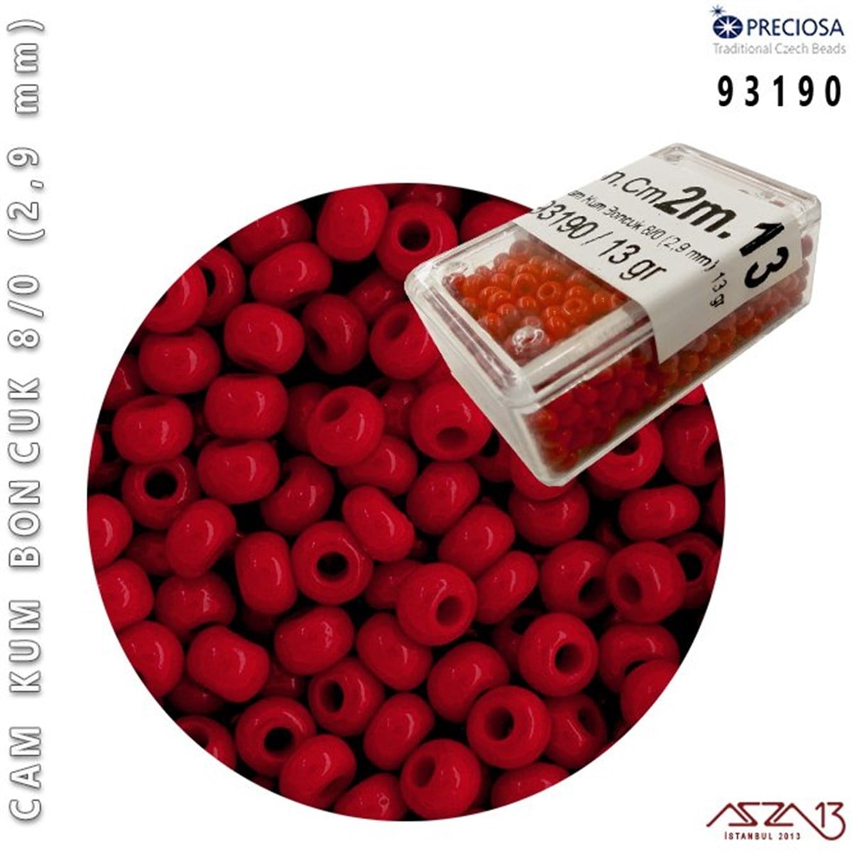 Cam Kum Boncuk 8/0 NumaraBONCUK ve TAŞPreciosa93190 Cam Kum Boncuk 8/0 (2,9 mm) 13 gr