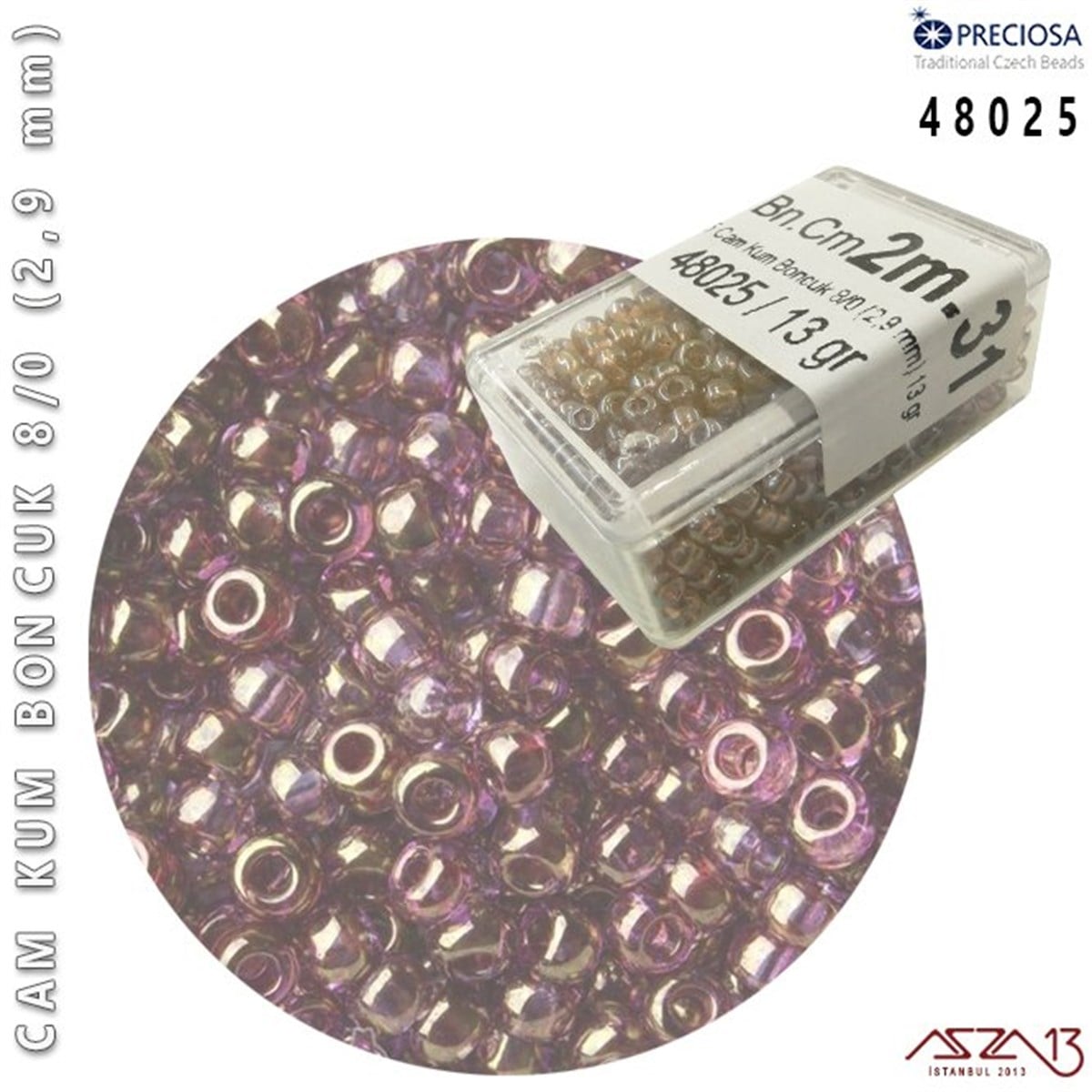 Cam Kum Boncuk 8/0 NumaraBONCUK ve TAŞPreciosa48025 Cam Kum Boncuk 8/0 (2,9 mm) 13 gr