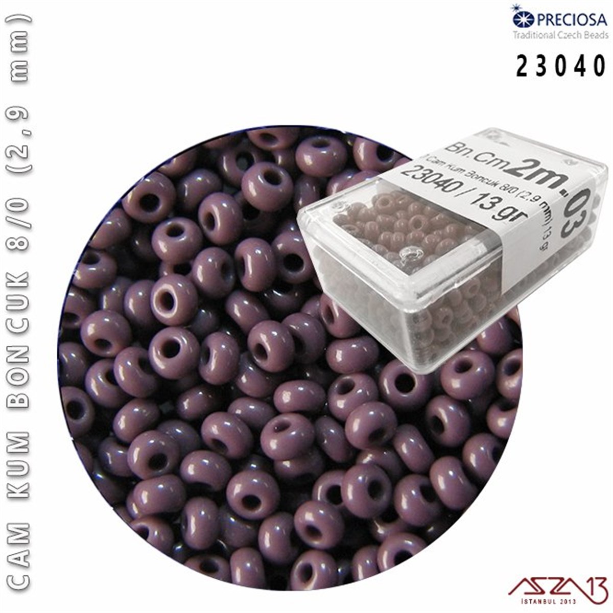 Cam Kum Boncuk 8/0 NumaraBONCUK ve TAŞPreciosa23040 Cam Kum Boncuk 8/0 (2,9 mm) 13 gr