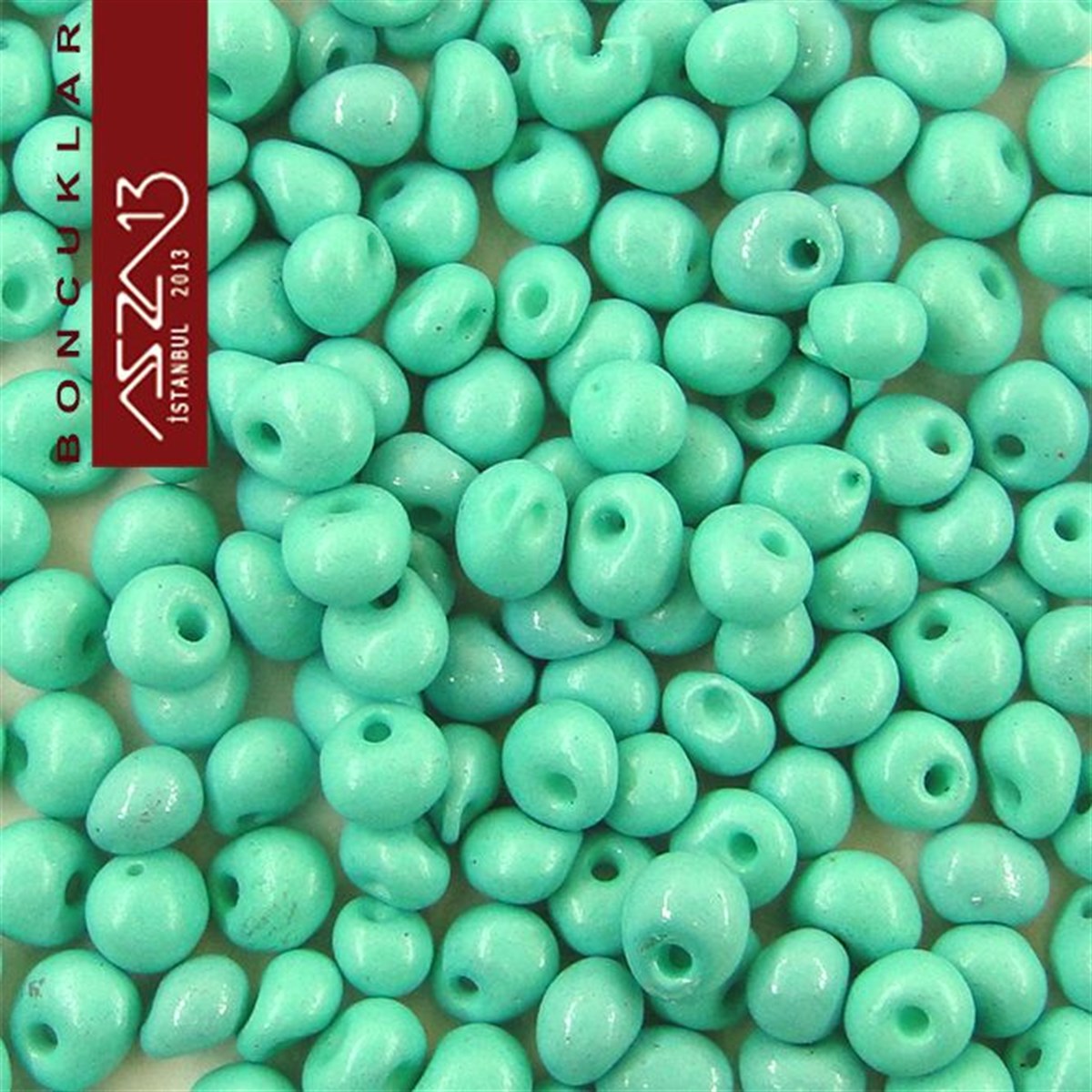 Cam Kum BoncukBONCUK ve TAŞPreciosa5/0 Damla (Drop), Yeşil Açık Turkuaz, Kum Cam Boncuk / 20 gr
