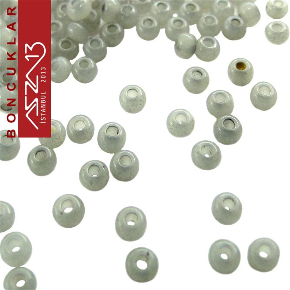Cam Kum BoncukBONCUK ve TAŞPreciosaGri-Yeşil Cam Kum Boncuk (13/0 - 1,7 mm) 20 gr