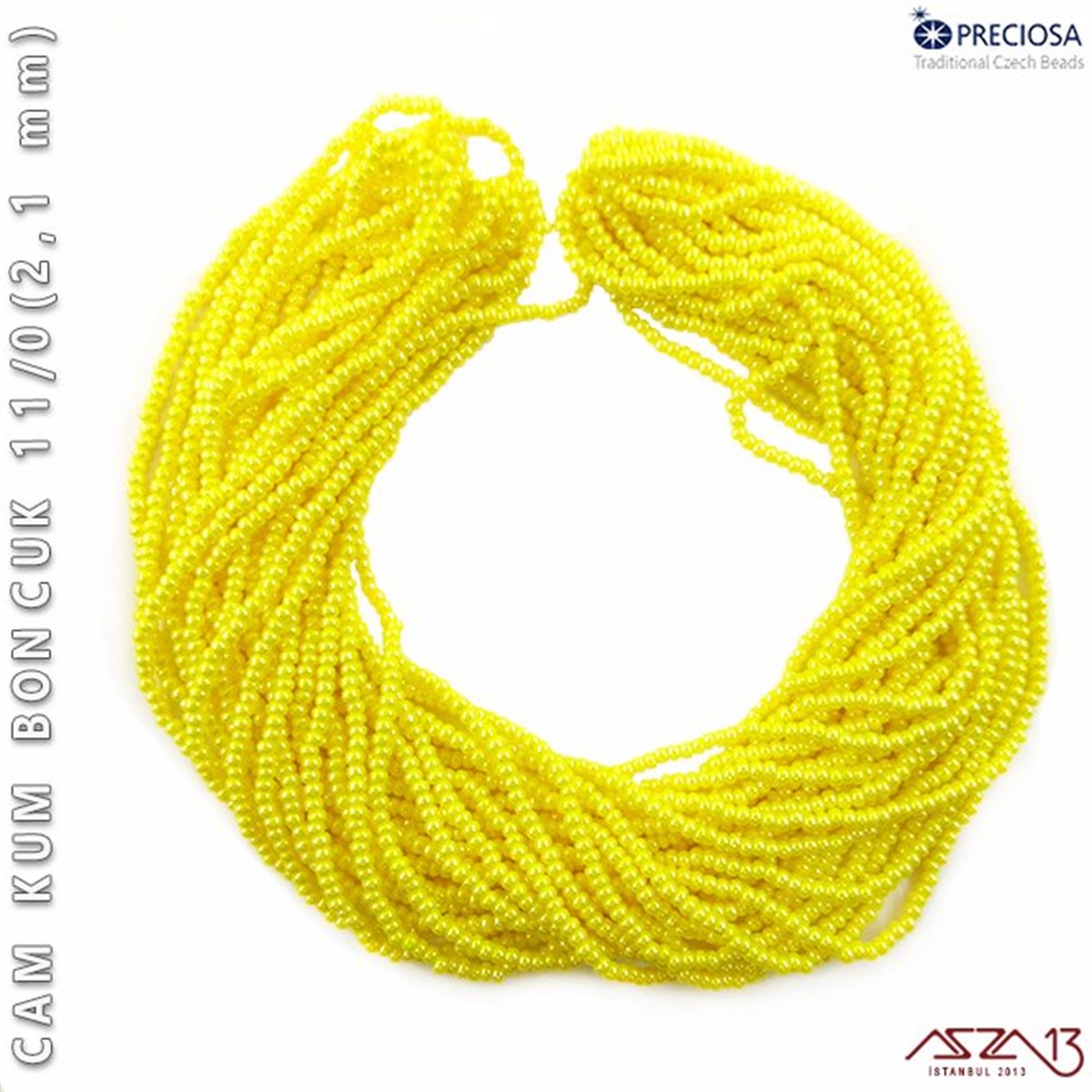 Cam Kum BoncukBONCUK ve TAŞPreciosaİncili Sarı Cam Kum Boncuk 11/0 (2,1 mm) 40 gr