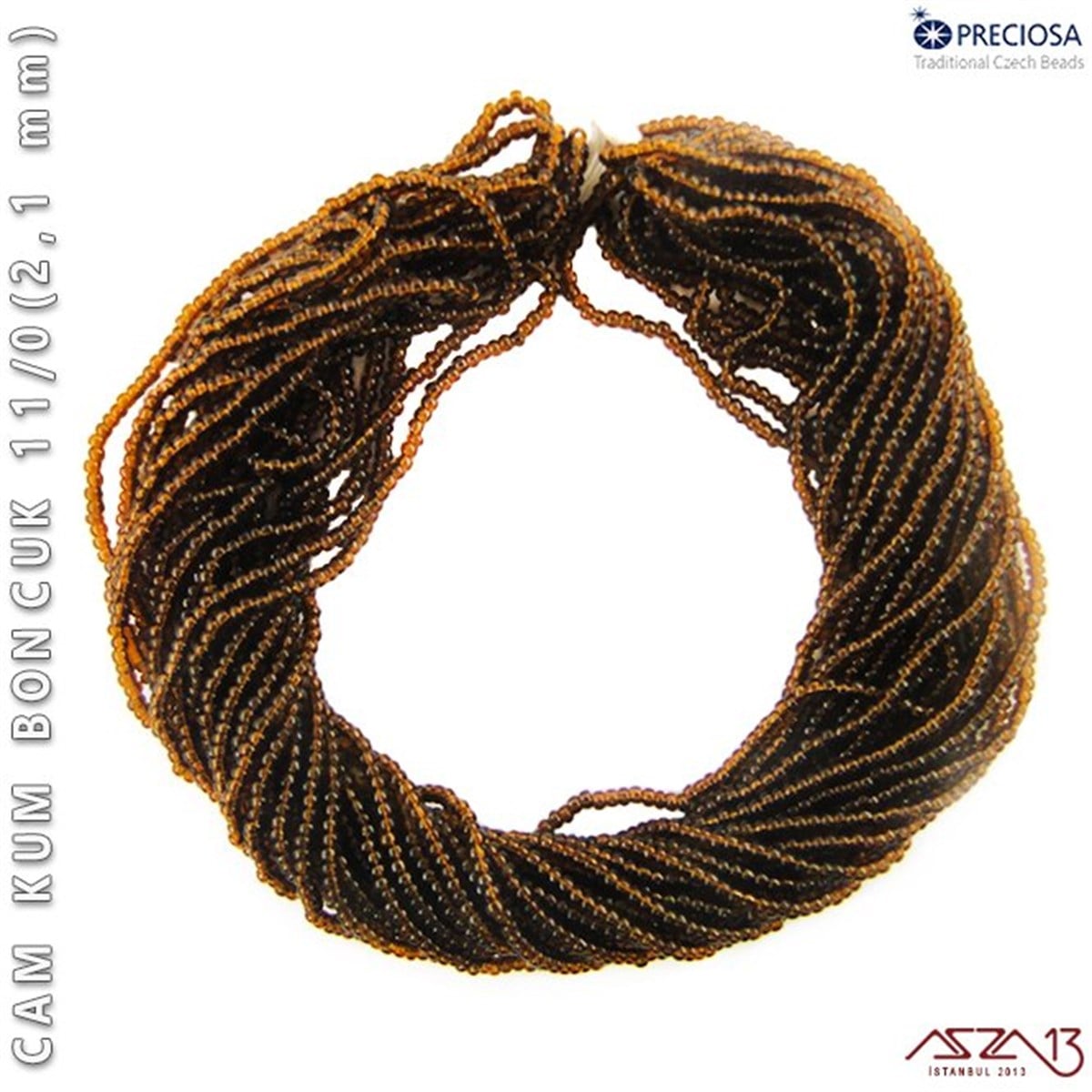 Cam Kum BoncukBONCUK ve TAŞPreciosaİncili Kahverengi Cam Kum Boncuk 11/0 (2,1 mm) 40 gr