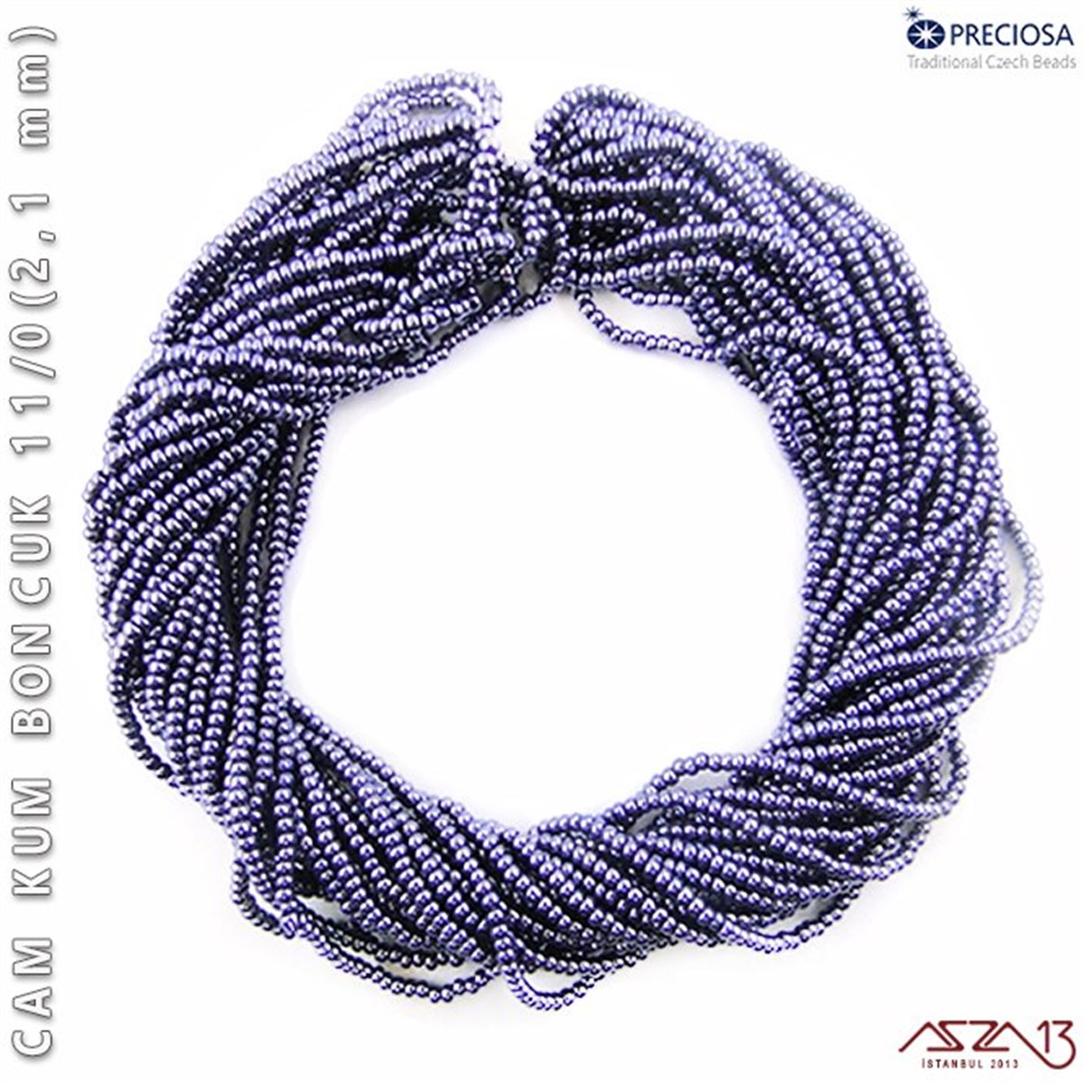 Cam Kum BoncukBONCUK ve TAŞPreciosaİncili Duman Mavisi Cam Kum Boncuk 11/0 (2,1 mm) 40 gr