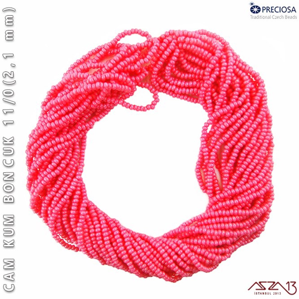 Cam Kum BoncukBONCUK ve TAŞPreciosaİncili Pembe Cam Kum Boncuk 11/0 (2,1 mm) 40 gr
