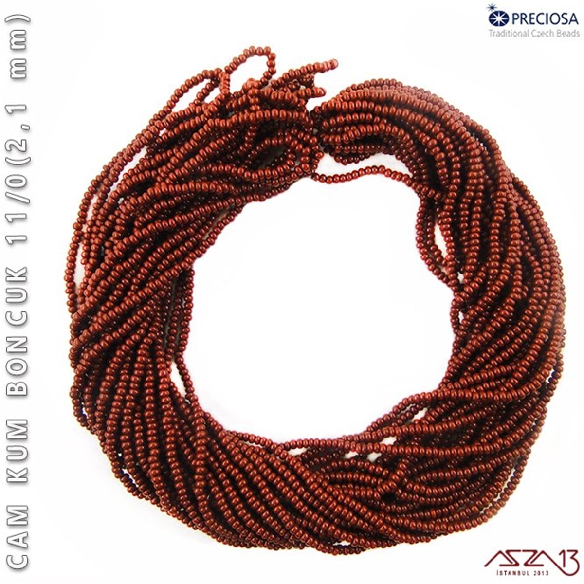 Cam Kum BoncukBONCUK ve TAŞPreciosaKızıl Kahve Cam Kum Boncuk 11/0 (2,1 mm) 40 gr
