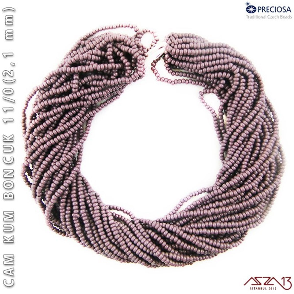 Cam Kum BoncukBONCUK ve TAŞPreciosaMürdüm Cam Kum Boncuk 11/0 (2,1 mm) 40 gr