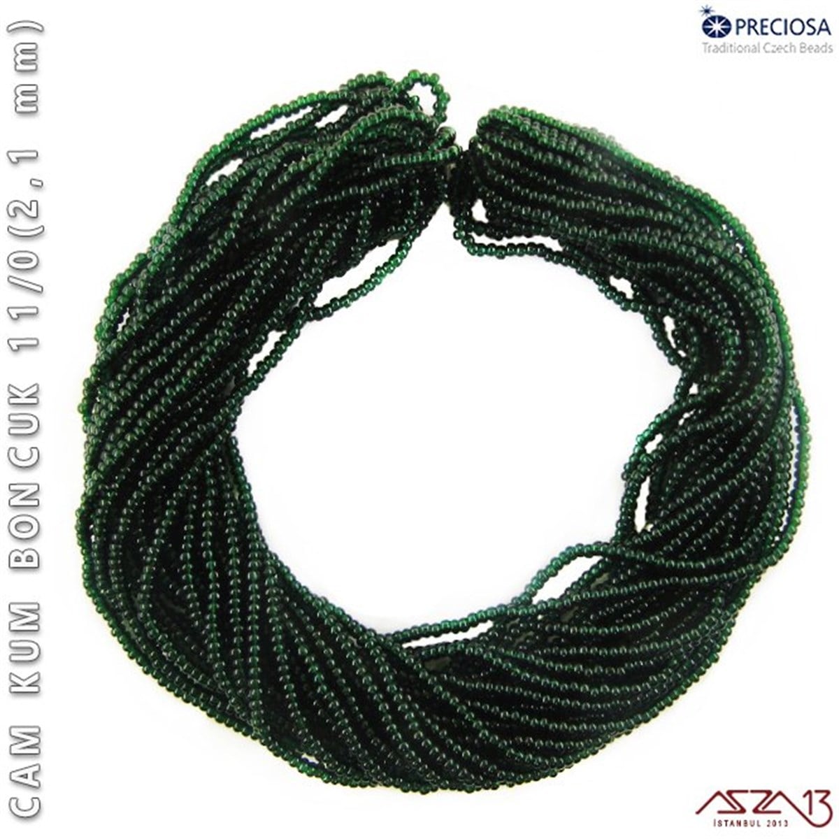 Cam Kum BoncukBONCUK ve TAŞPreciosaPetrol Yeşili Cam Kum Boncuk 11/0 (2,1 mm) 40 gr