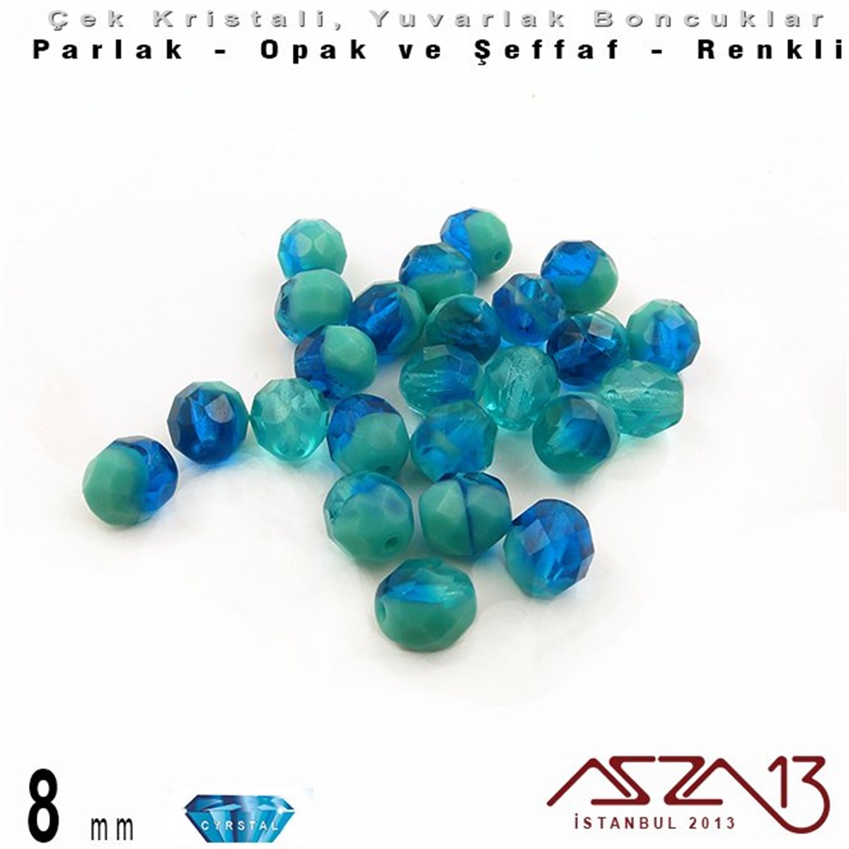 Çek Kristal BoncukBONCUK ve TAŞMarkasızÇek Kristal Boncuk - Fire Polish - Yuvarlak - 8 mm - Topaz - 24 Adet