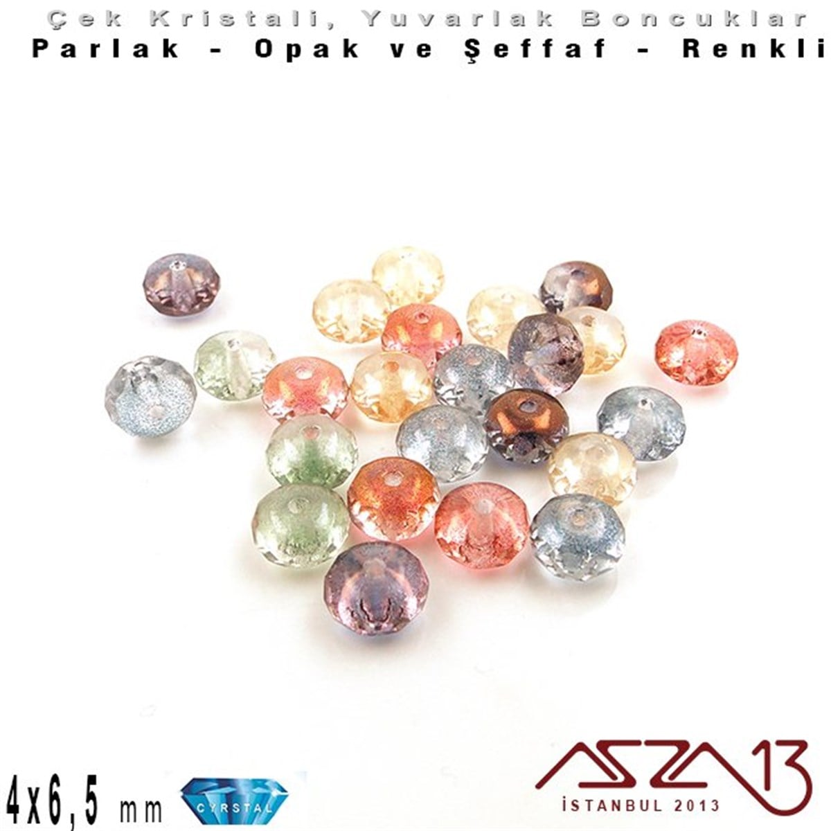 Çek Kristal BoncukBONCUK ve TAŞMarkasızÇek Kristal Donut Yuvarlak Boncuk - 4,0x6,5 mm - Karışık Renk AB - 24 Adet