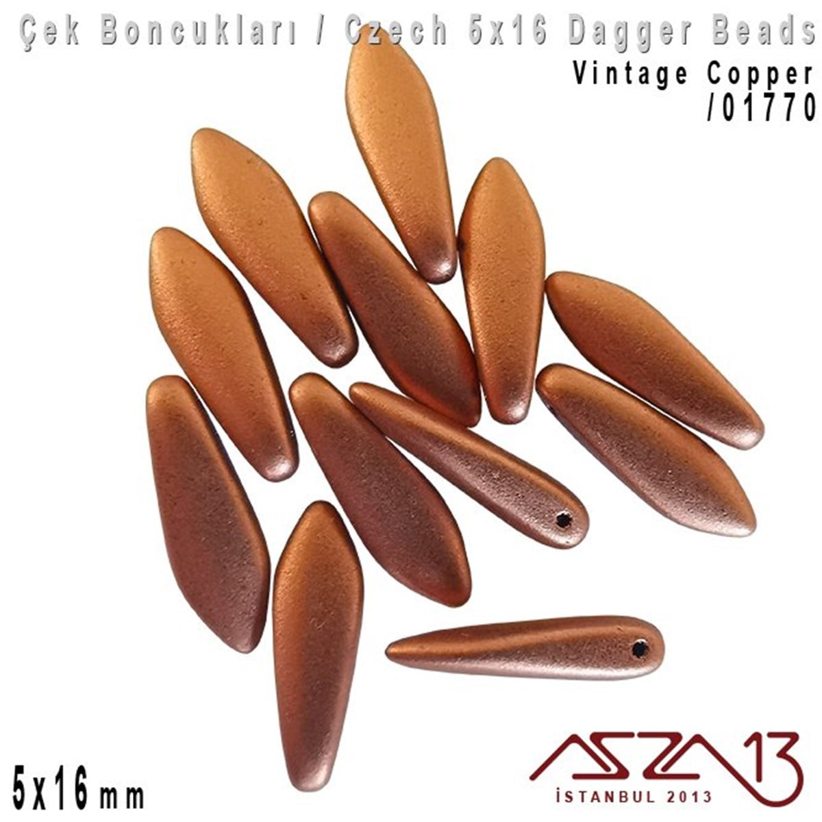 Dagger BoncukÇek BoncuklarıMarkasızDagger Boncuk - 5x16 mm - *01770 / 12 Adet