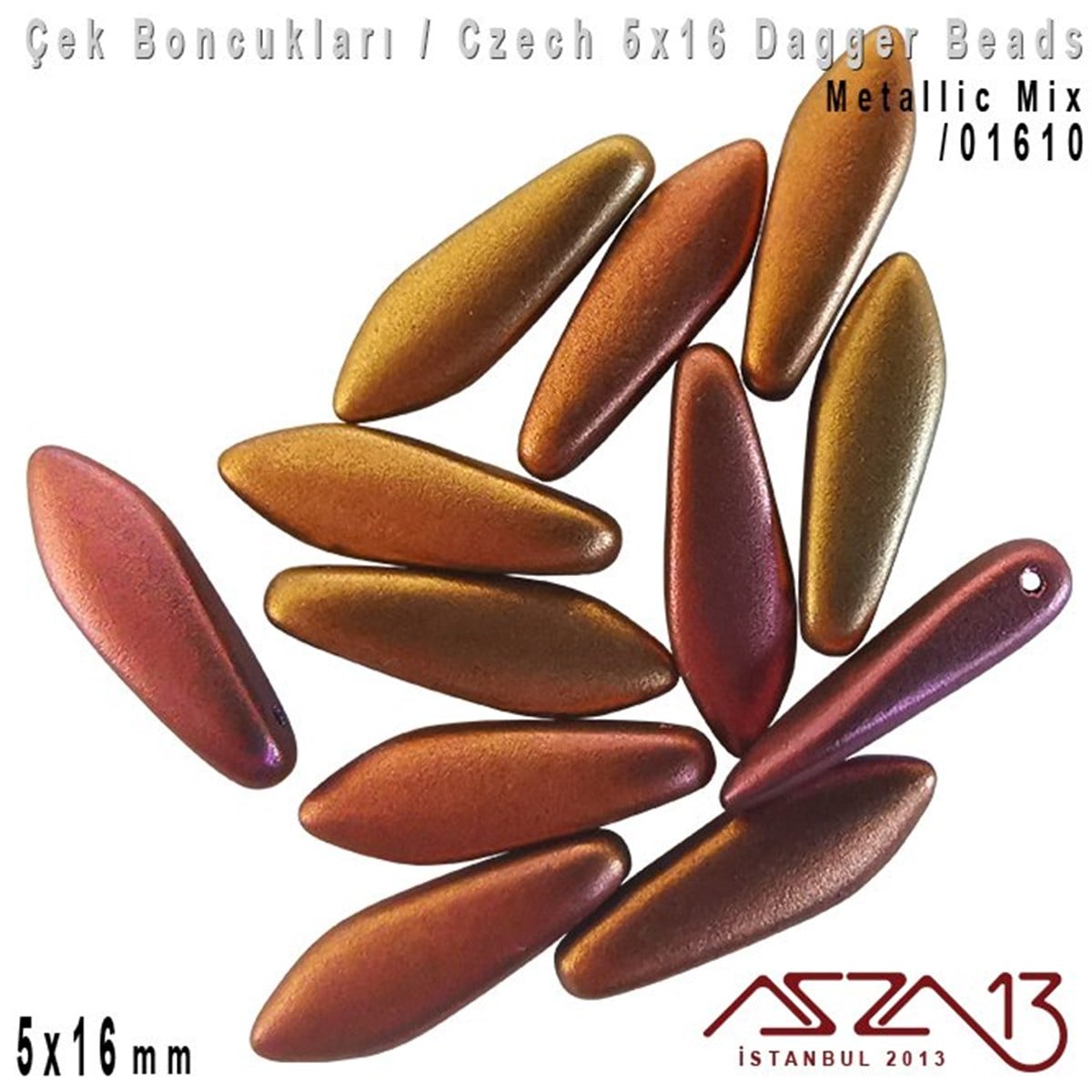 Dagger BoncukÇek BoncuklarıMarkasızDagger Boncuk - 5x16 mm - *01610 / 12 Adet