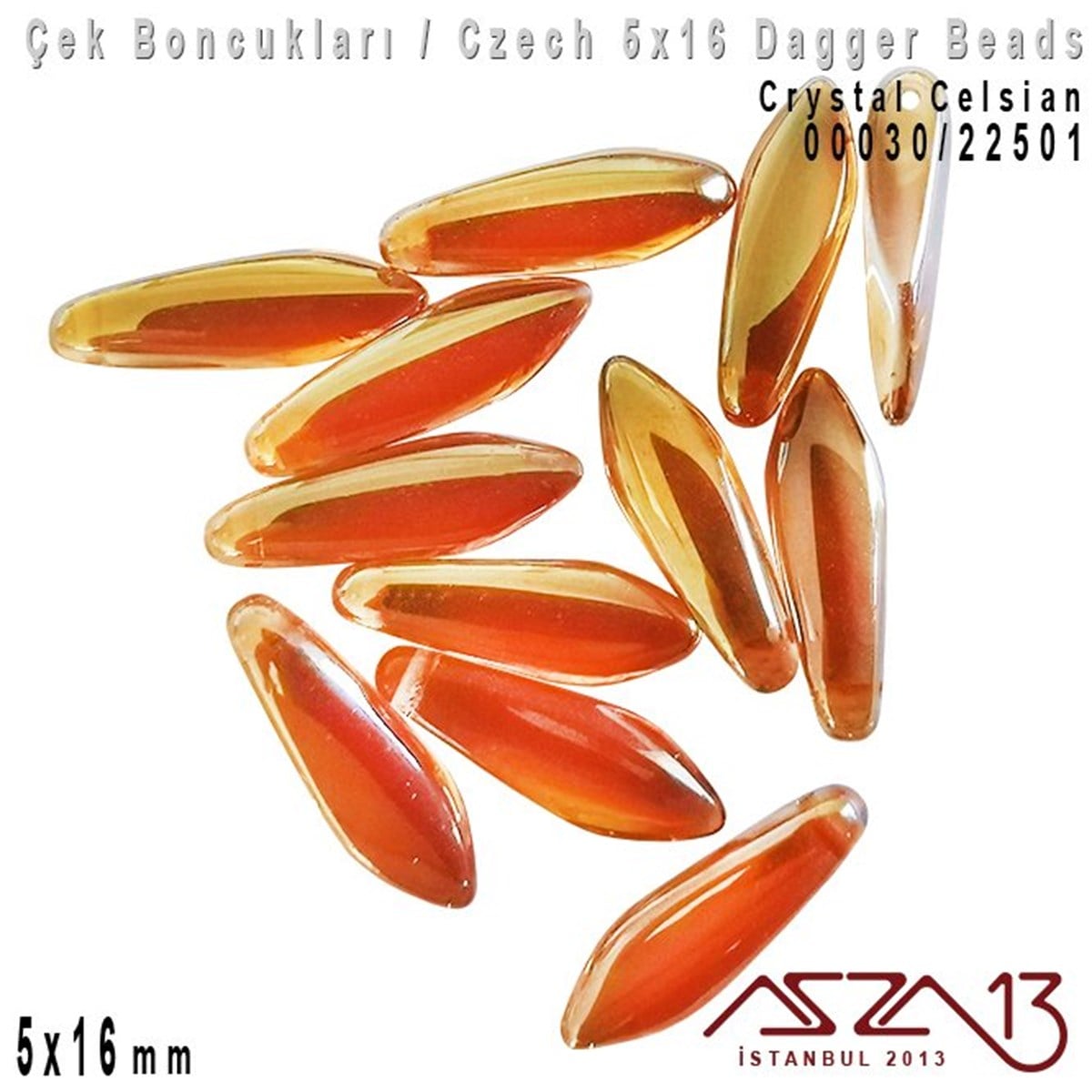 Dagger BoncukÇek BoncuklarıMarkasızDagger Boncuk - 5x16 mm - 00030*22501 / 12 Adet