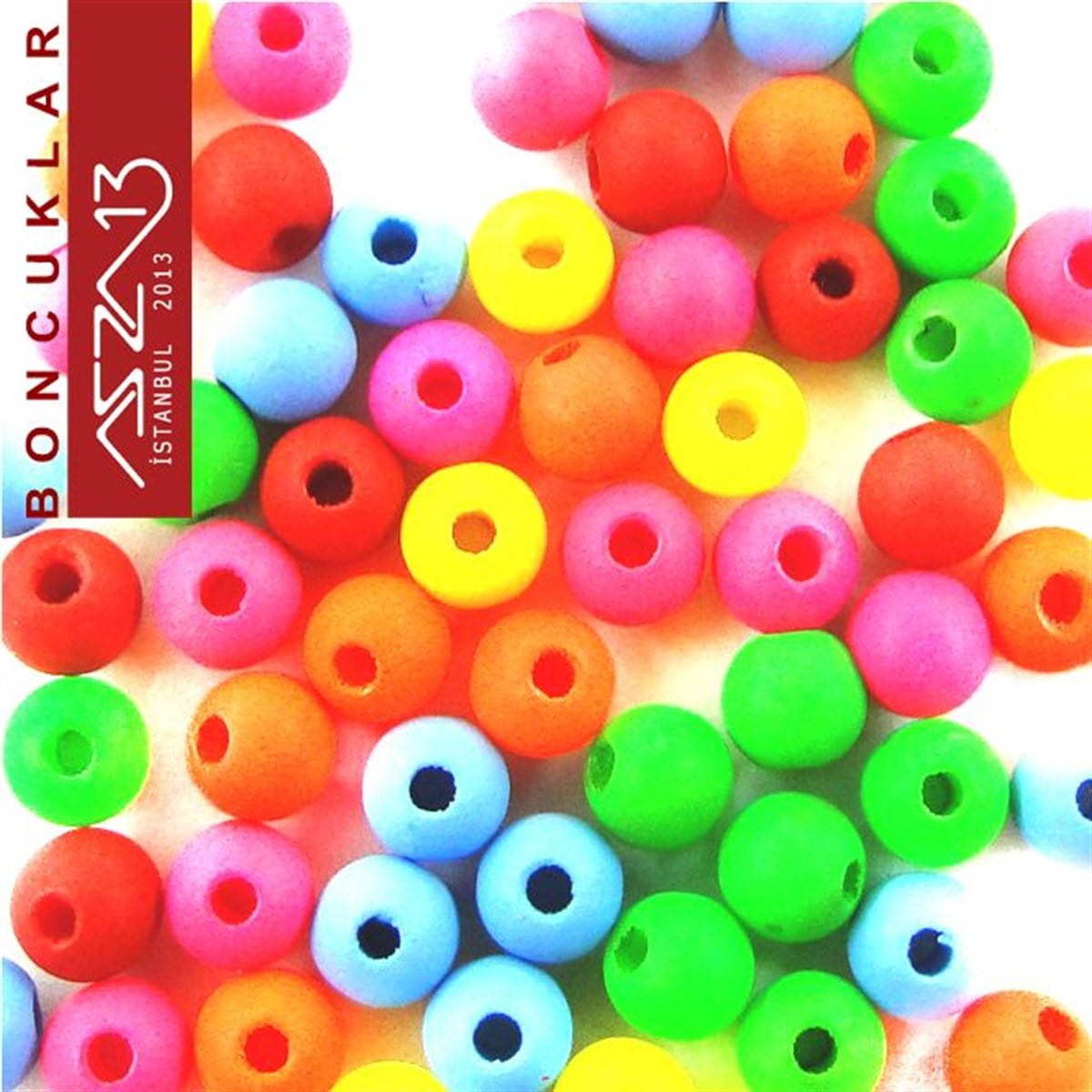 Dekoratif BoncukBONCUK ve TAŞMarkasızYuvarlak 4 mm, Neon Karışık Renkli Boncuk (10,0 Gr) / Paket İçeriği 330 Adet